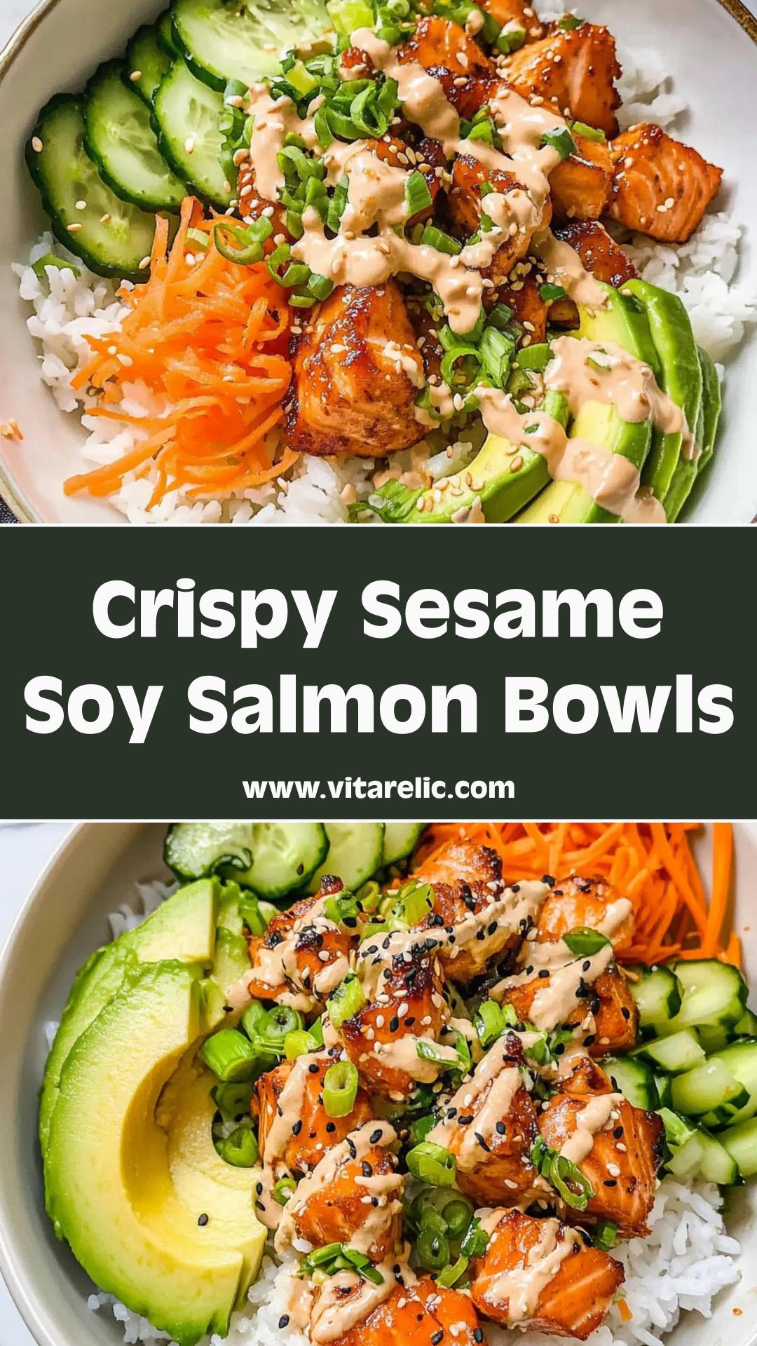 Crispy Salmon Bowls with Sesame Soy Sauce — pin 3