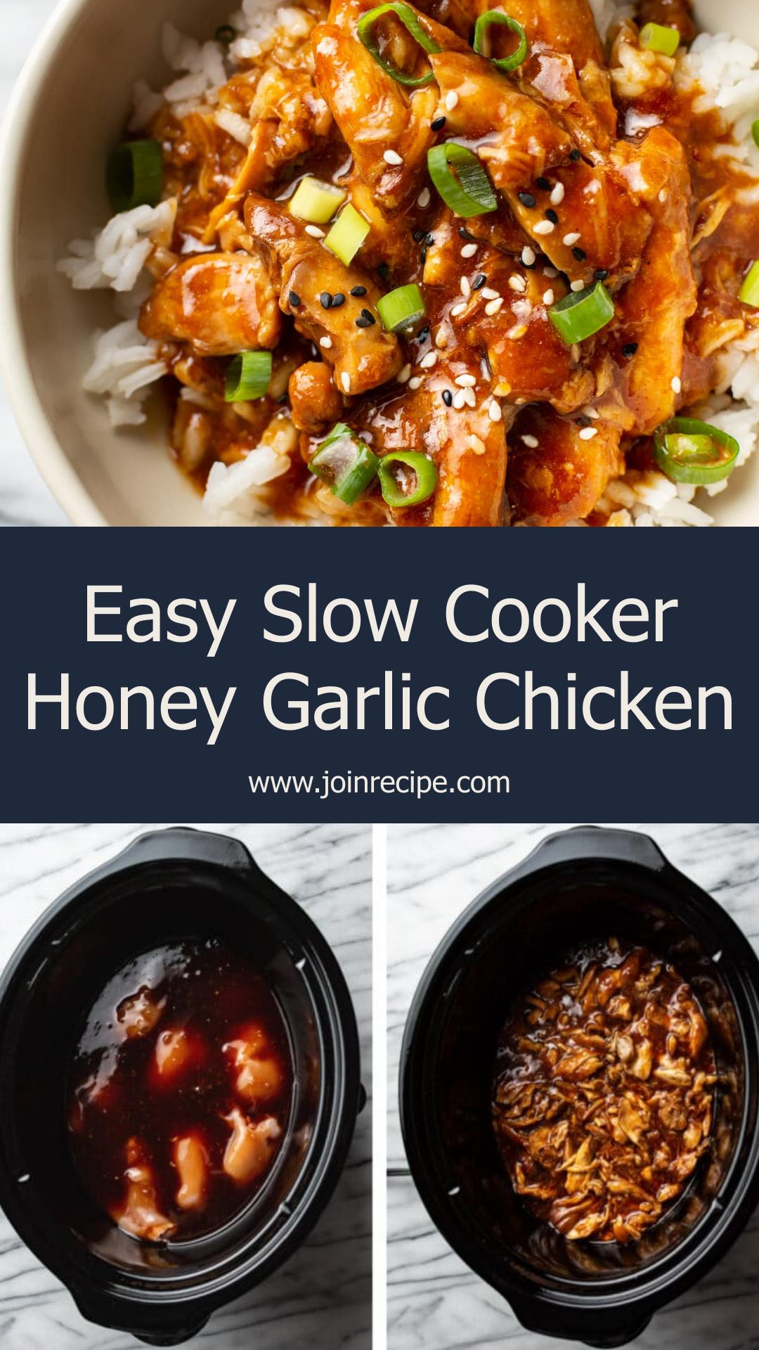 Honey Garlic Slow Cooker Chicken Thighs with Sweet-Savory Ginger Sauce — pin 1