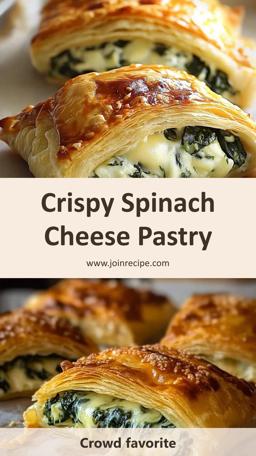 Cheese and Spinach Stuffed Pastry with Flaky Puff Pastry — pin 1