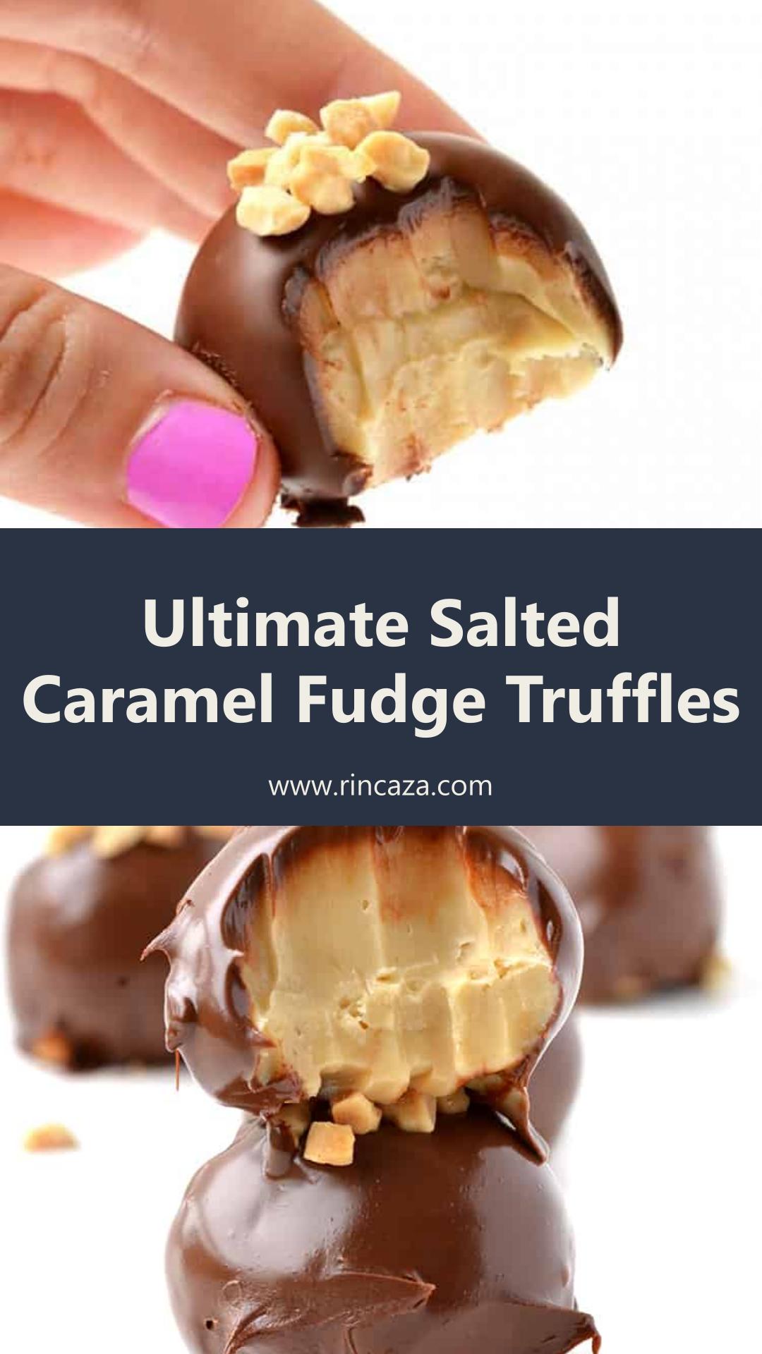 Salted Caramel Fudge Truffles with Dark Chocolate Coating — pin 3