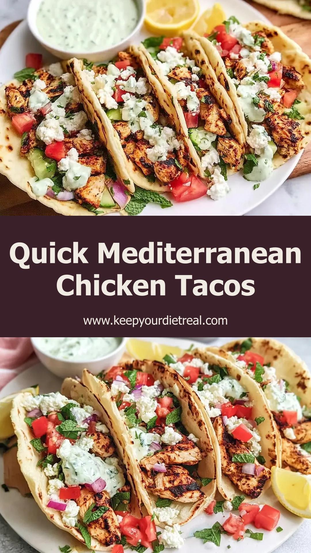 Mediterranean Chicken Tacos: Quick and Flavorful Weeknight Meal — pin 2