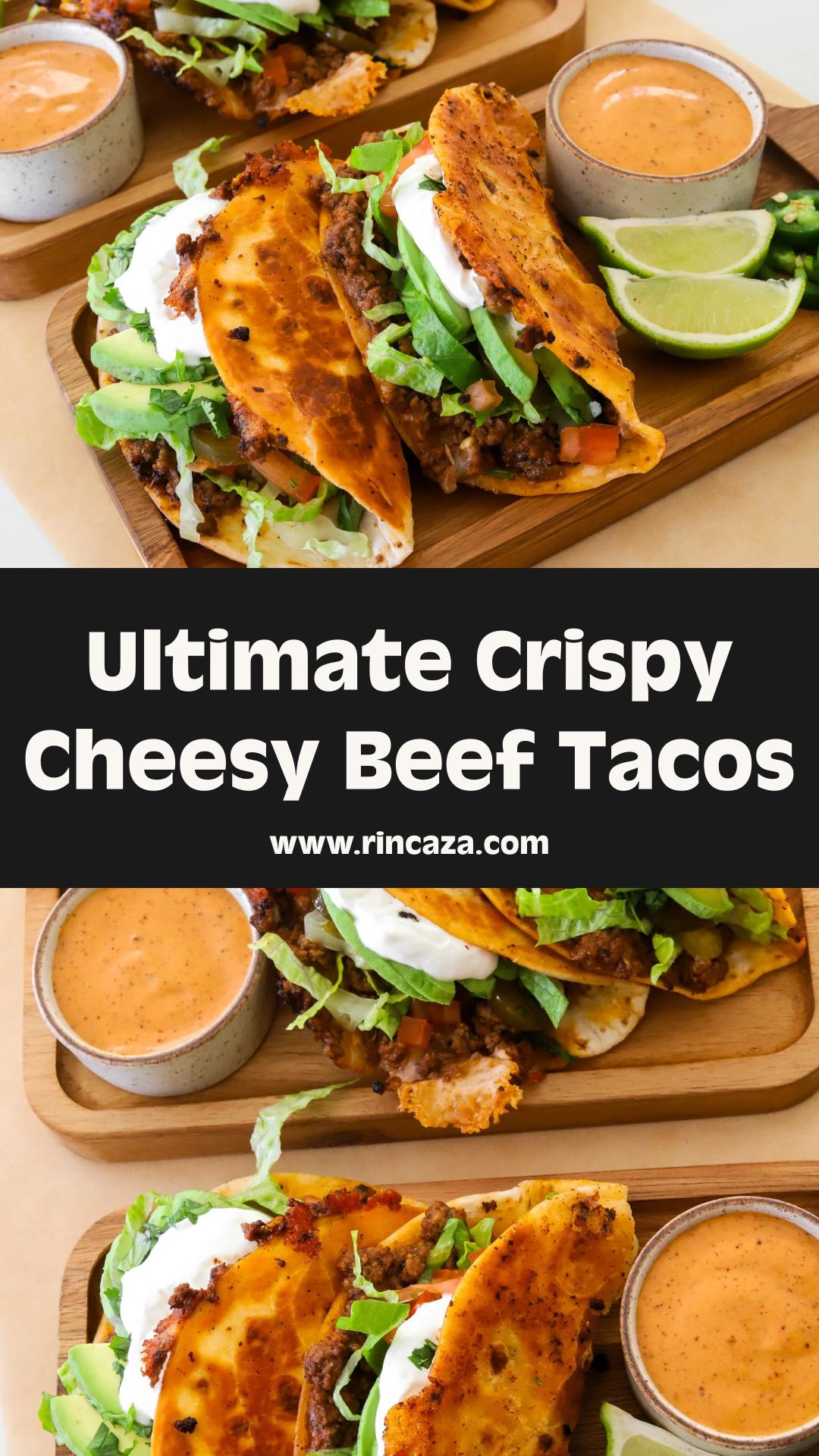 Crispy Cheesy Ground Beef Tacos with Monterey Jack Cheese — pin 3