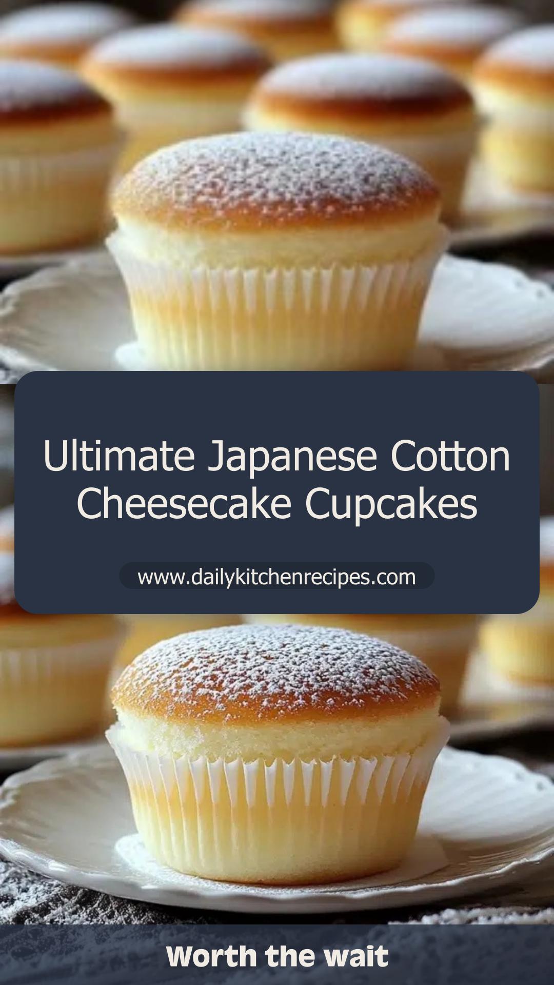 Japanese Cotton Cheesecake Cupcakes 6 Ingredients Easy Delicious — pin 1