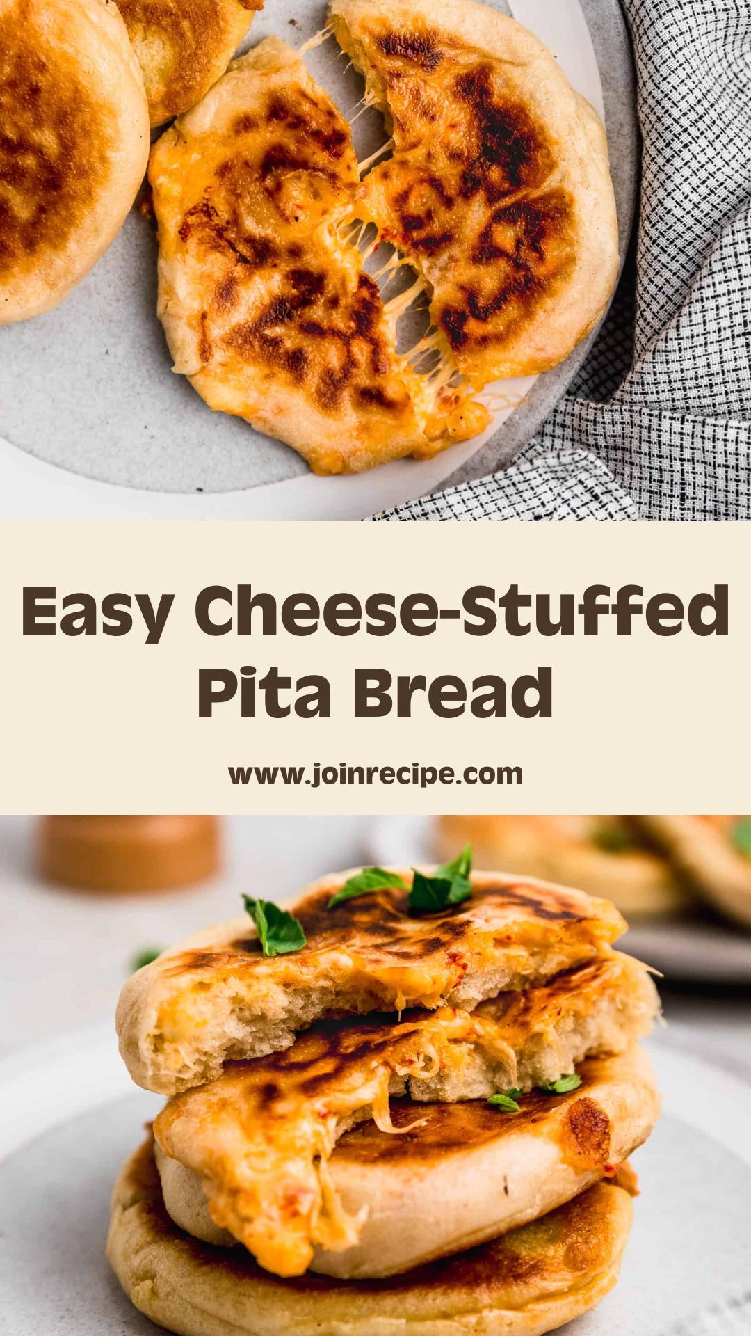 Cheese-Stuffed Pita Bread with Roasted Peppers — pin 4
