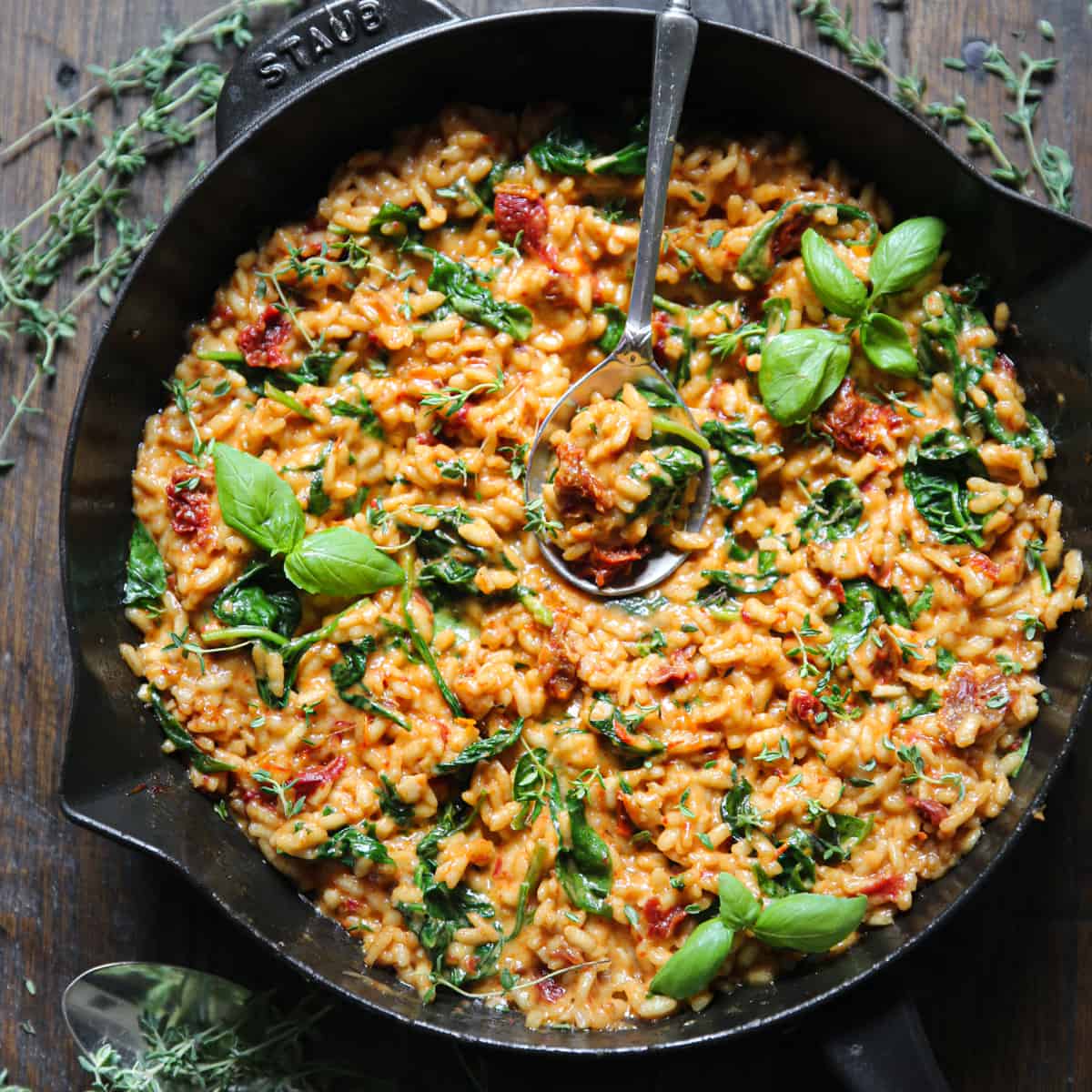 Sun-Dried Tomato Risotto with Creamy Arborio Rice and Parmesan