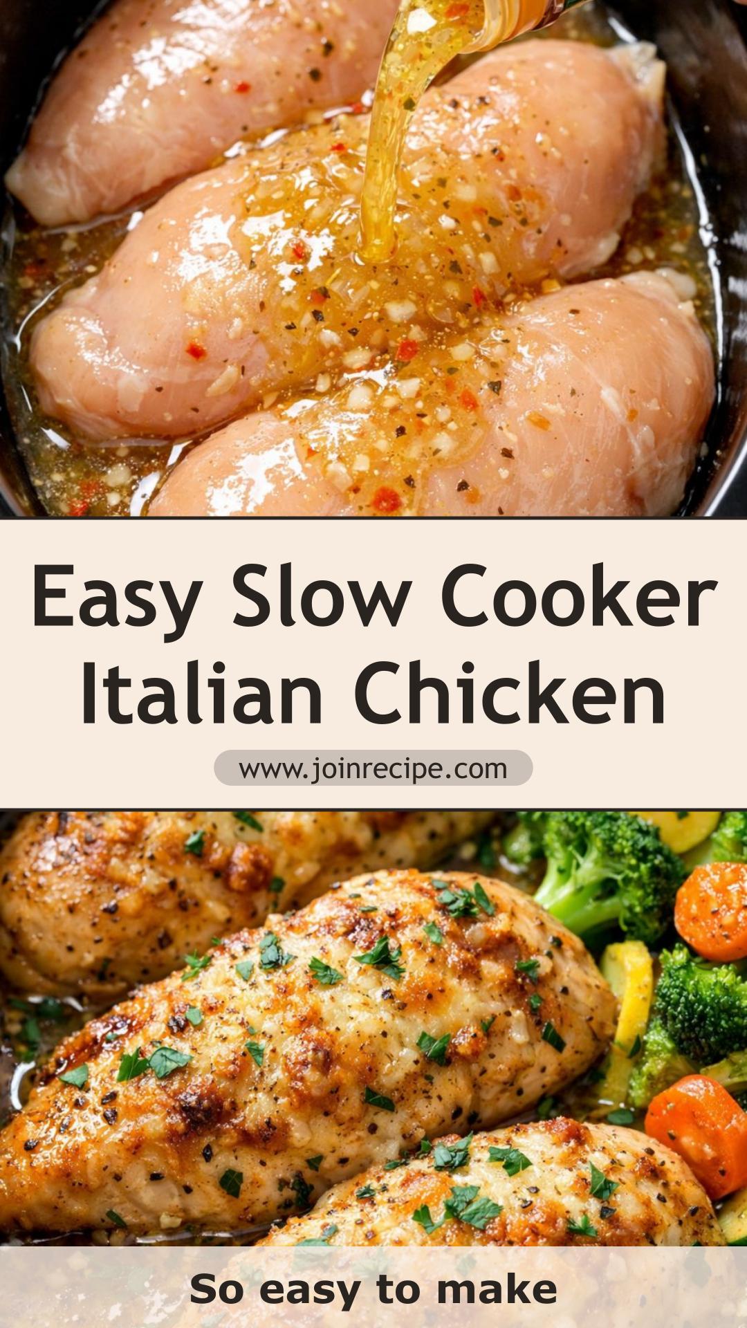 Slow Cooker Italian Chicken With Tangy Parmesan Sauce — pin 1