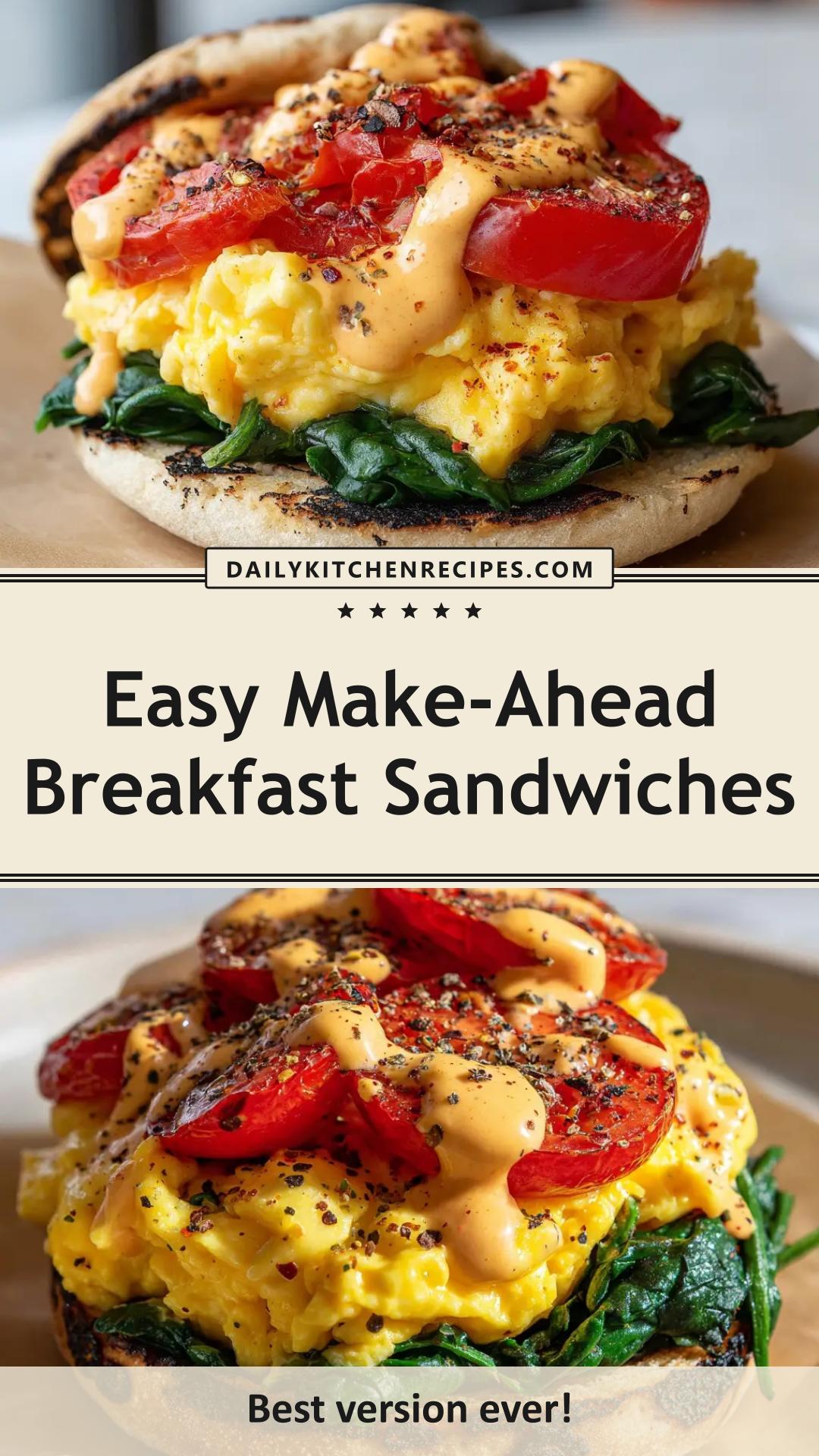 Make-Ahead Breakfast Sandwiches with Cheddar and Spicy Mayo — pin 1