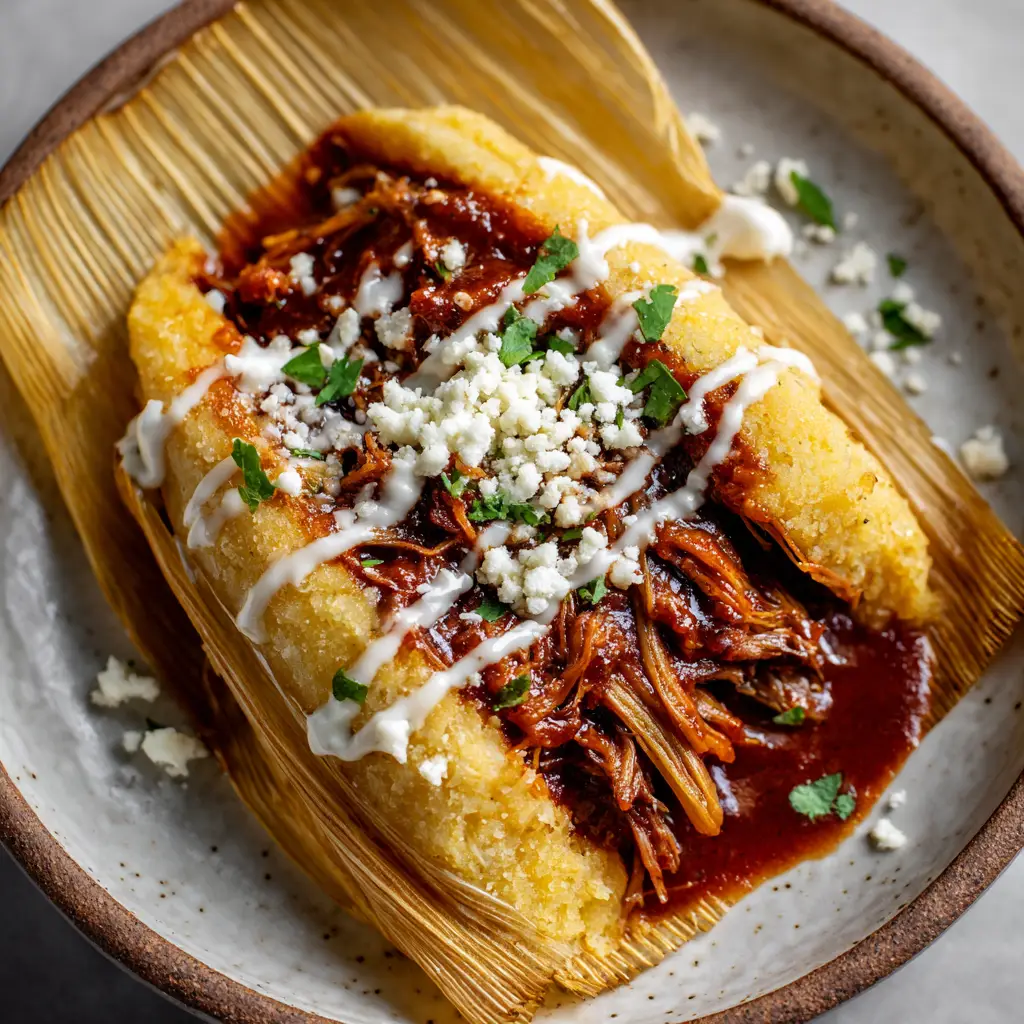 Authentic Homemade Pork Tamales with Red Chile Sauce