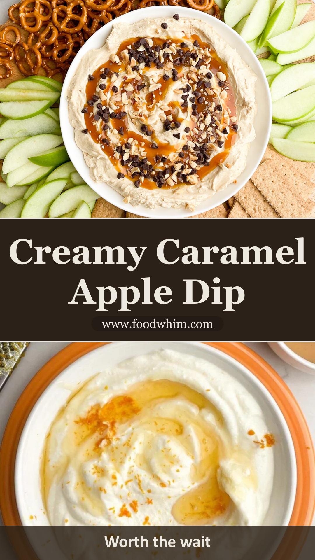 Caramel Apple Dip: Fluffy Cream Cheese Dip with Peanuts and Mini Chips — pin 2