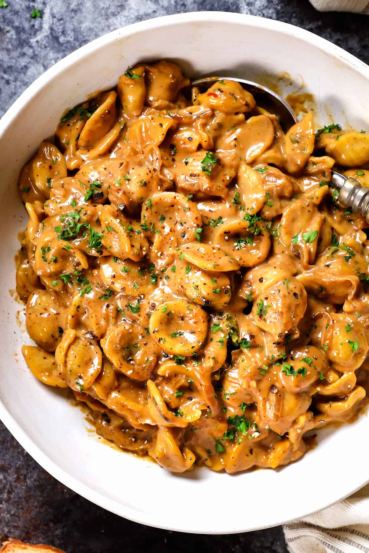 One-Pot French Onion Pasta with Caramelized Onions and Gruyere