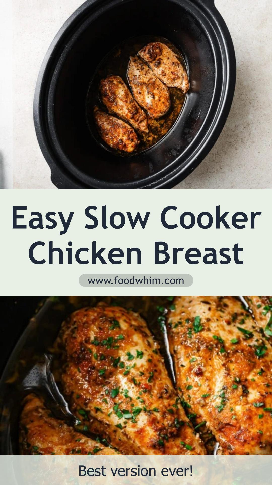 Slow Cooker Chicken Breast with Garlicky Butter Broth — pin 1