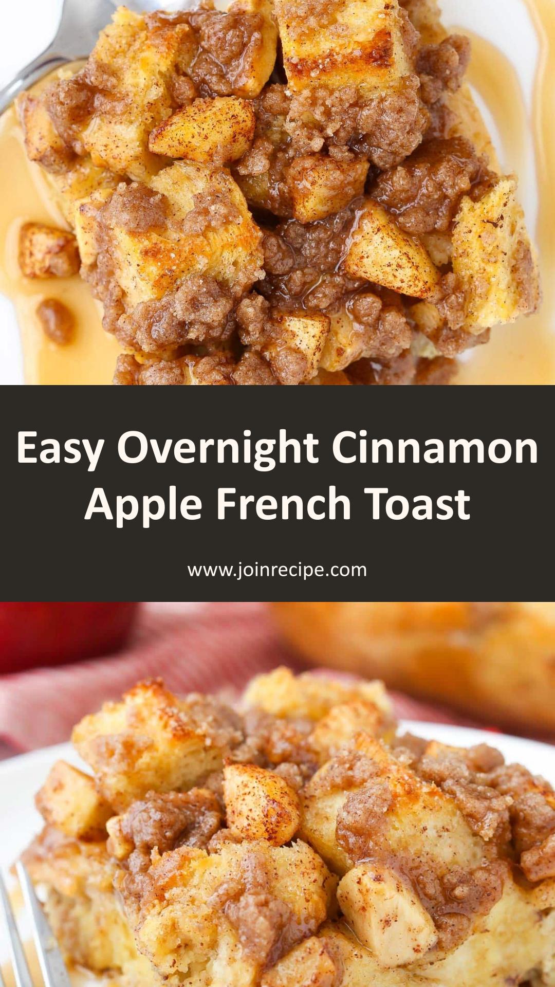 Overnight Cinnamon Apple Baked French Toast Casserole: Easy Breakfast for Holidays — pin 2