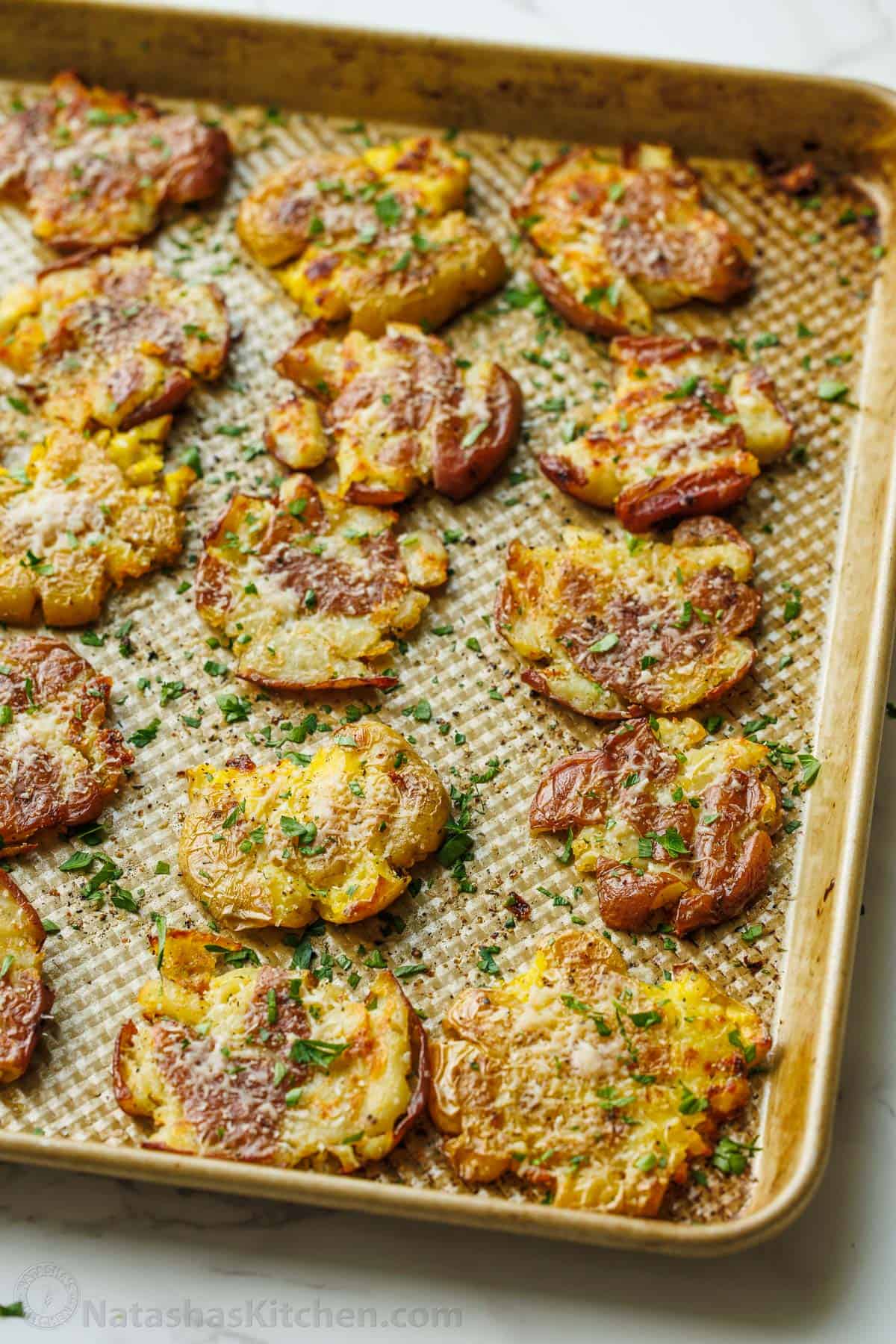 Crispy Smashed Potatoes with Golden Parmesan Crust