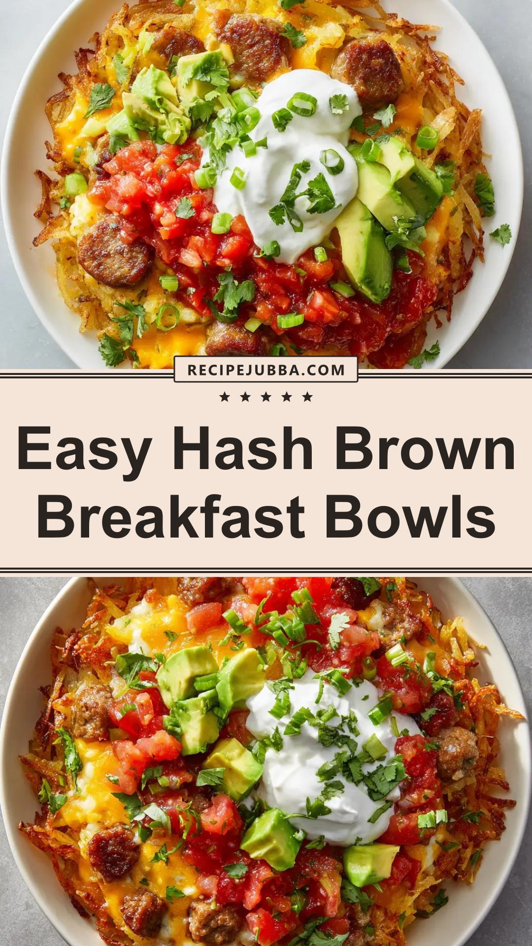 Hash Brown Breakfast Bowls with Sausage, Eggs, and Cheddar — pin 2