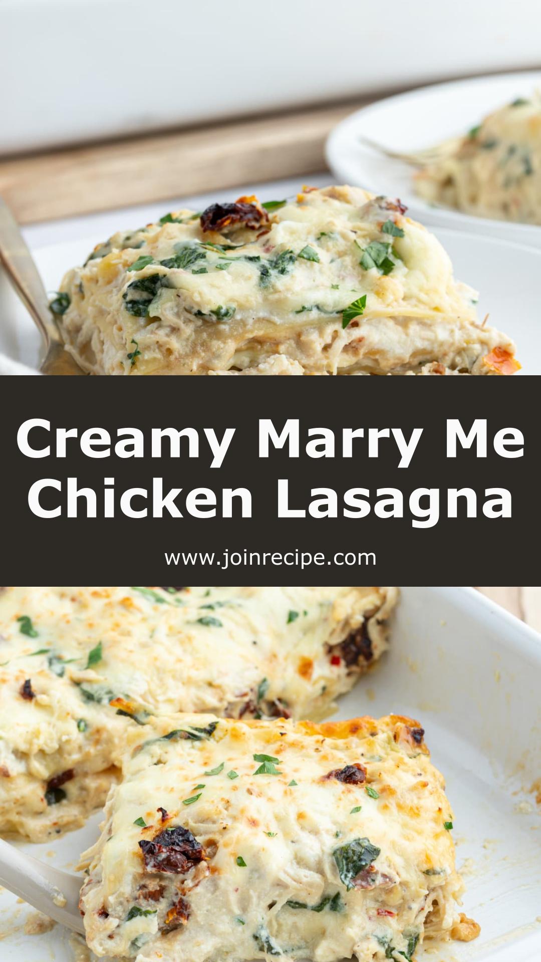 Marry Me Chicken Lasagna with Creamy Sun Dried Tomato Sauce — pin 2