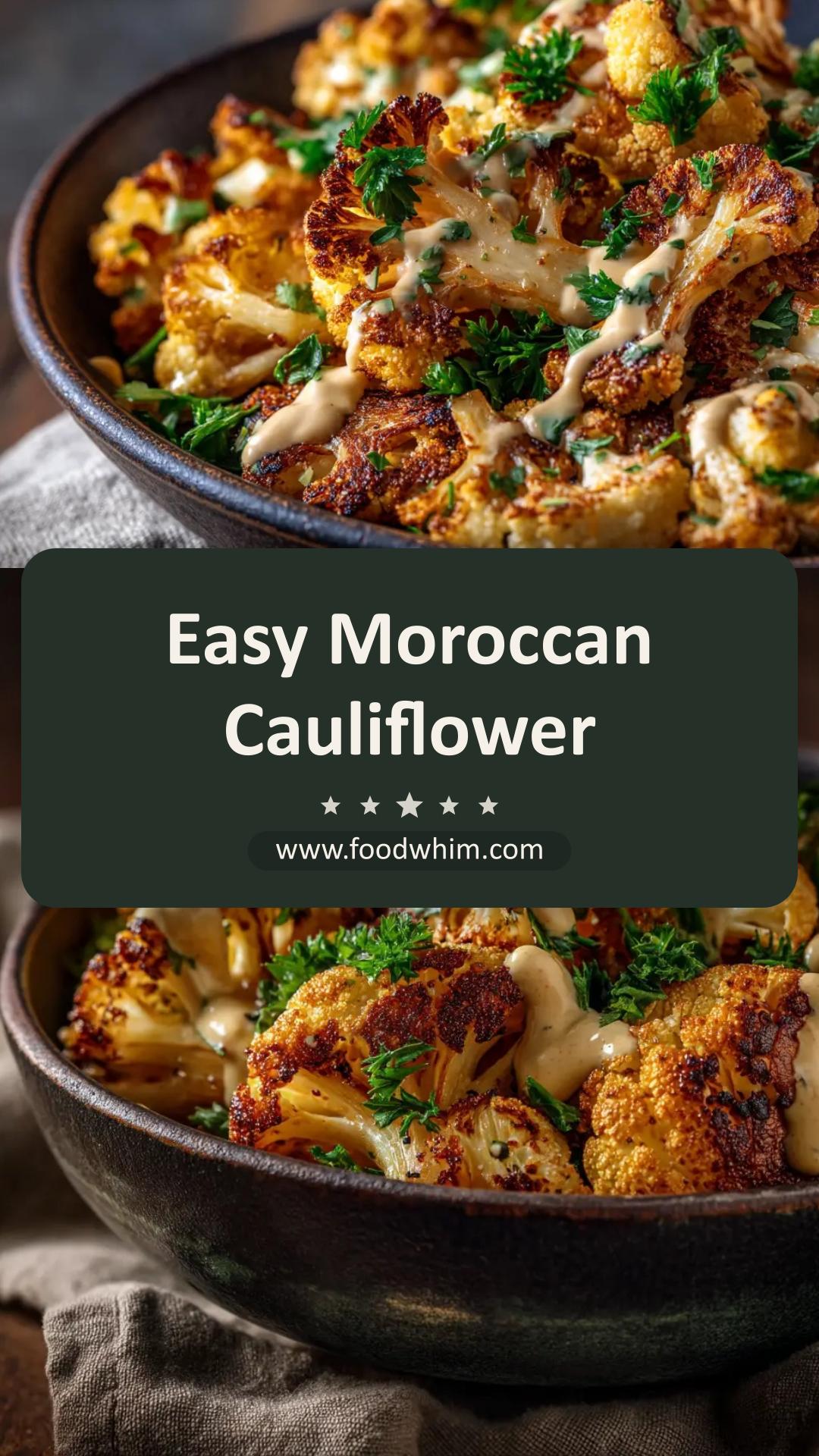 Moroccan Cauliflower with Cumin and Cinnamon — pin 1