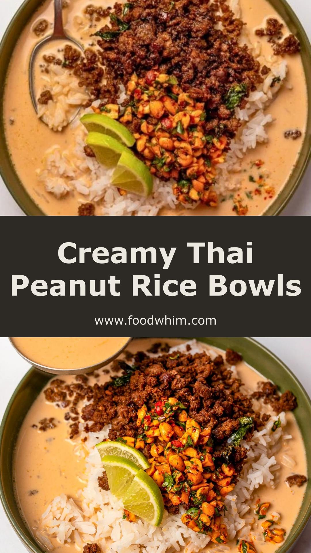 Thai Peanut Brothy Rice Bowls with Coconut Curry Broth — pin 3