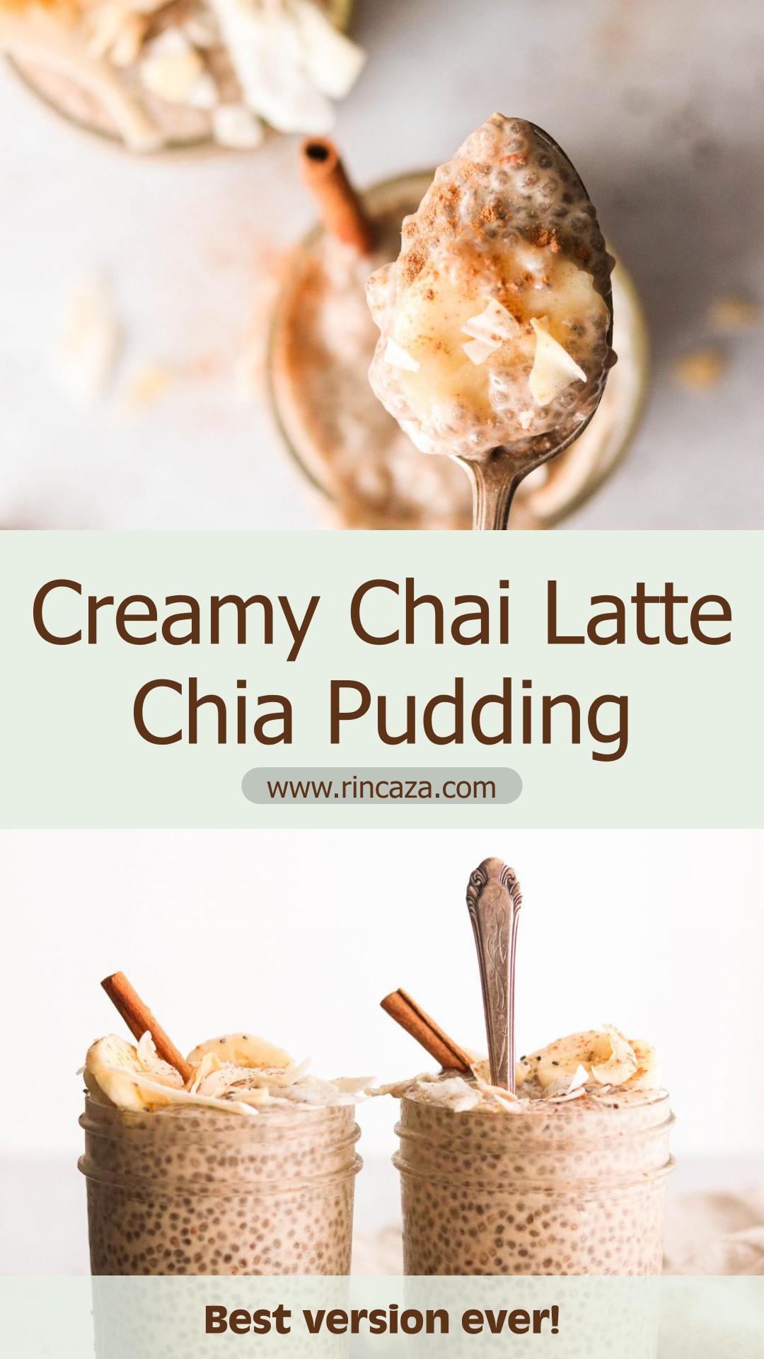 Vegan Chai Latte Chia Pudding with Creamy Cinnamon Spice — pin 3