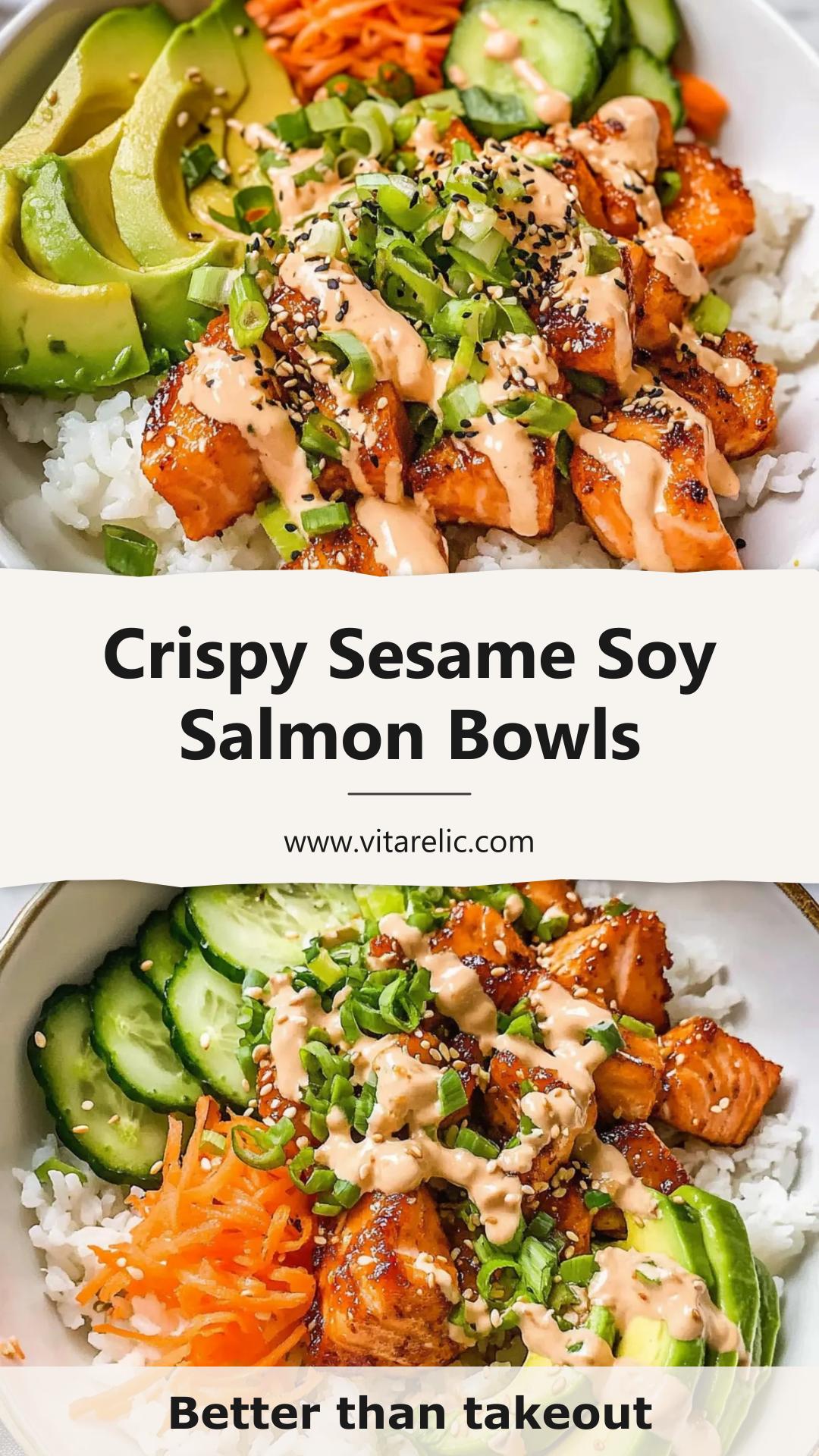 Crispy Salmon Bowls with Sesame Soy Sauce — pin 1