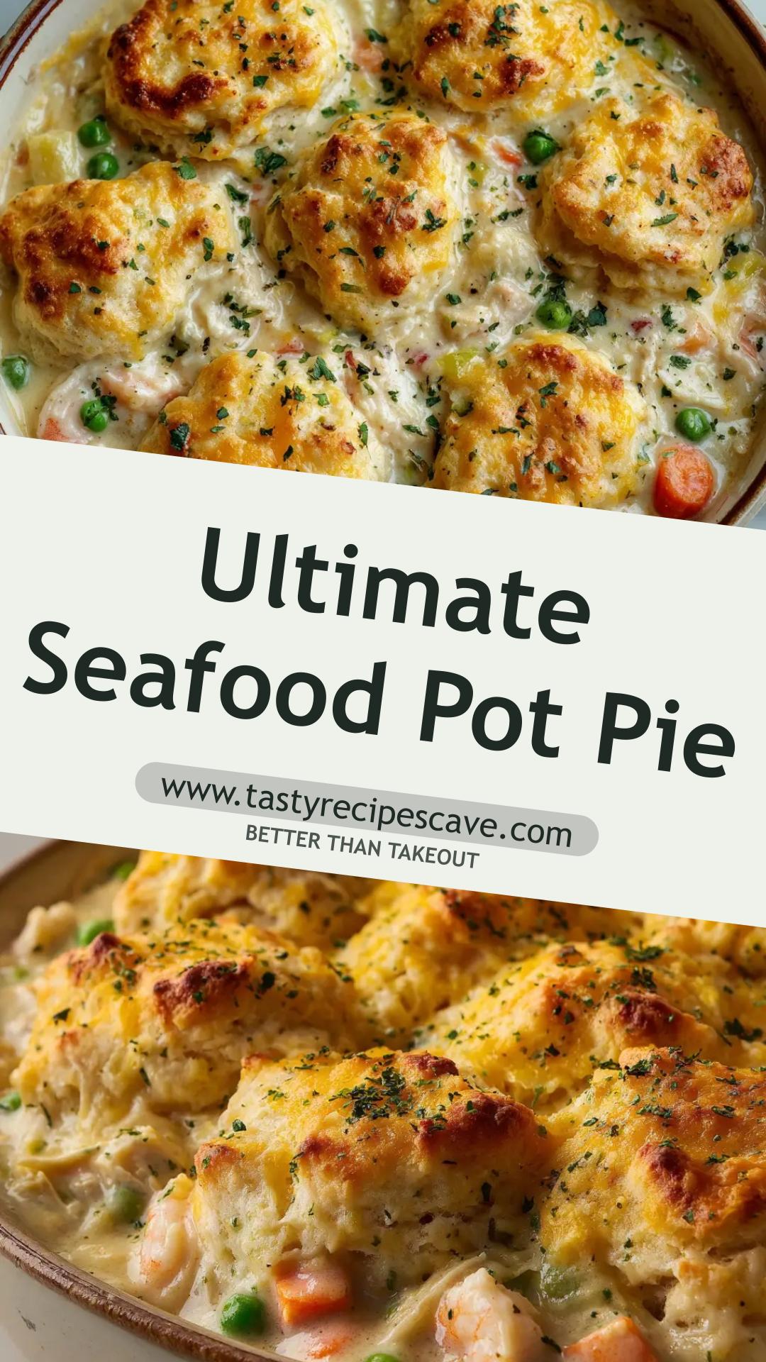 Rustic Seafood Pot Pie with Cheddar Drop Biscuits — pin 1