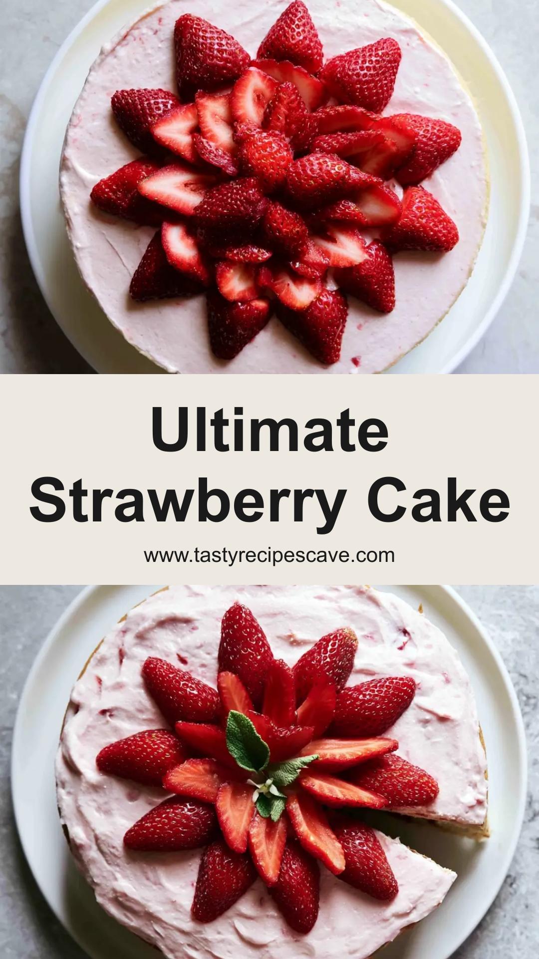 Strawberry Cake With Concentrated Berry Flavor and Creamy Frosting — pin 1