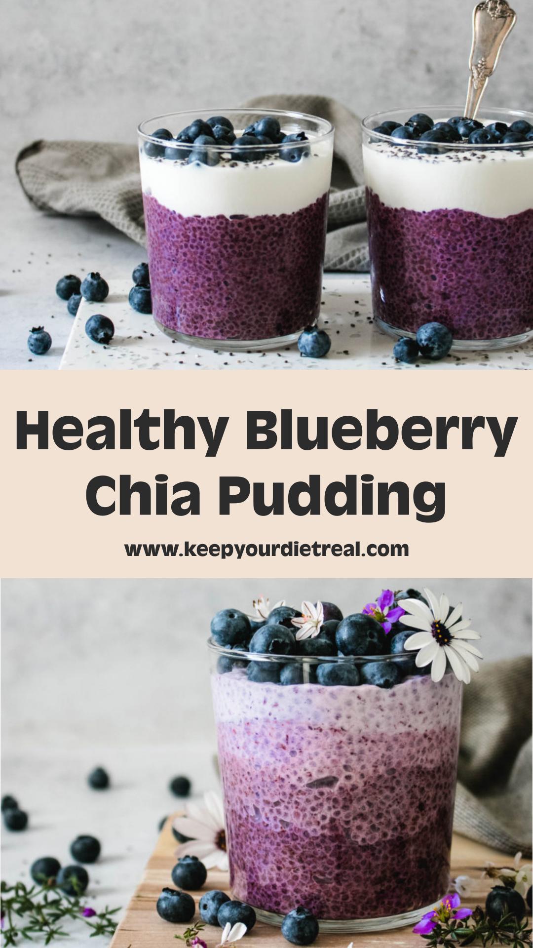 Blueberry Chia Pudding with Creamy Yoghurt and Fresh Berries — pin 1