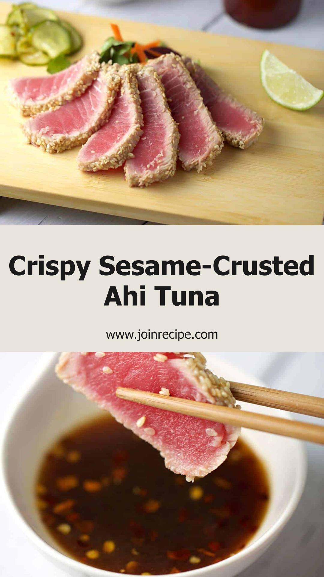 Sesame-Crusted Ahi Tuna with Soy Ginger Lime Sauce — pin 1
