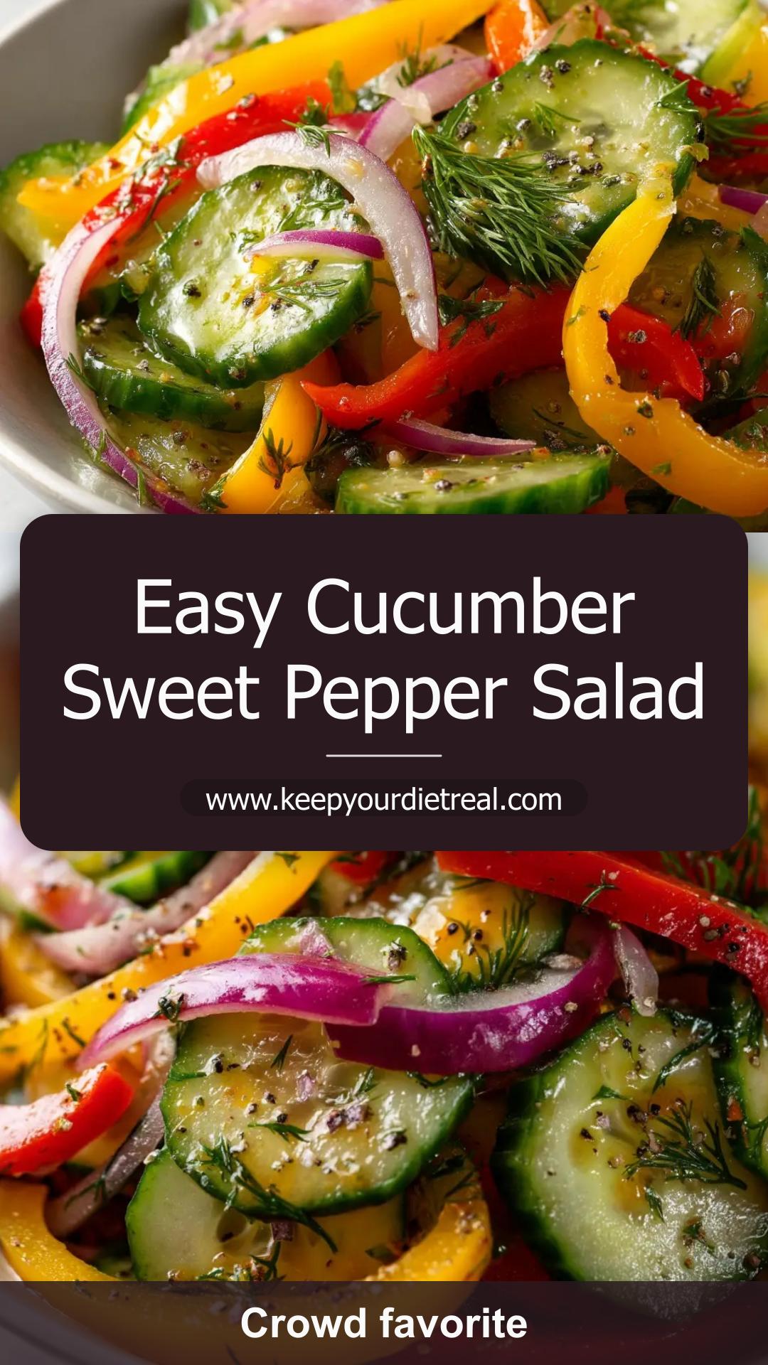 Cucumber Sweet Pepper Salad With Zesty Vinaigrette — pin 1