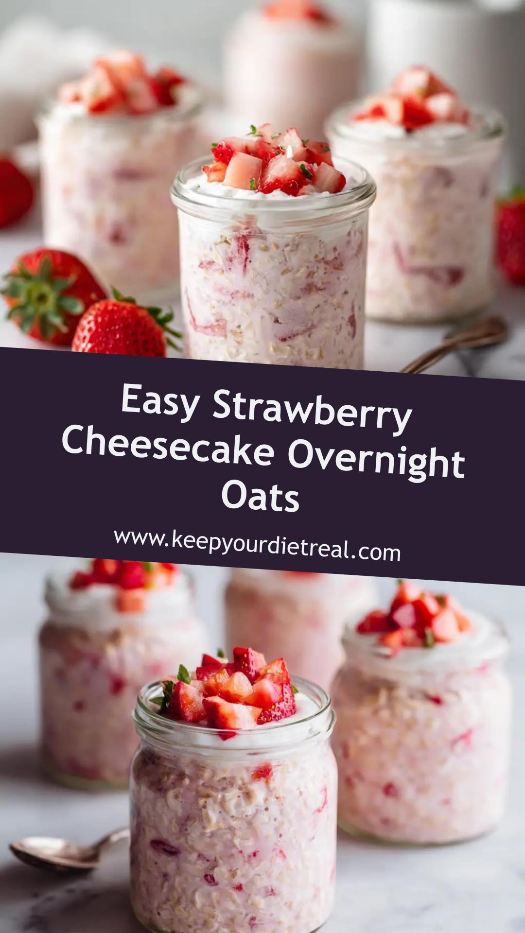 Strawberry Cheesecake Overnight Oats with Graham Cracker Topping — pin 1