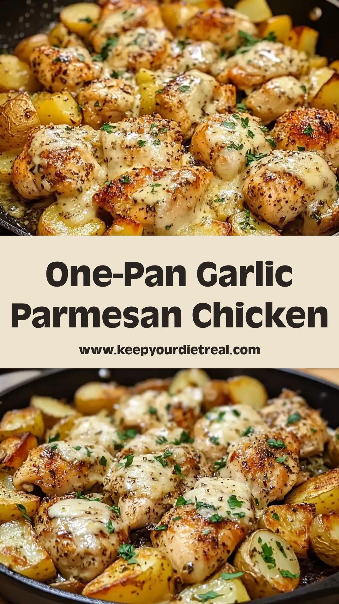 Garlic Parmesan Chicken and Potatoes Skillet: A One-Pan Comfort Meal — pin 3