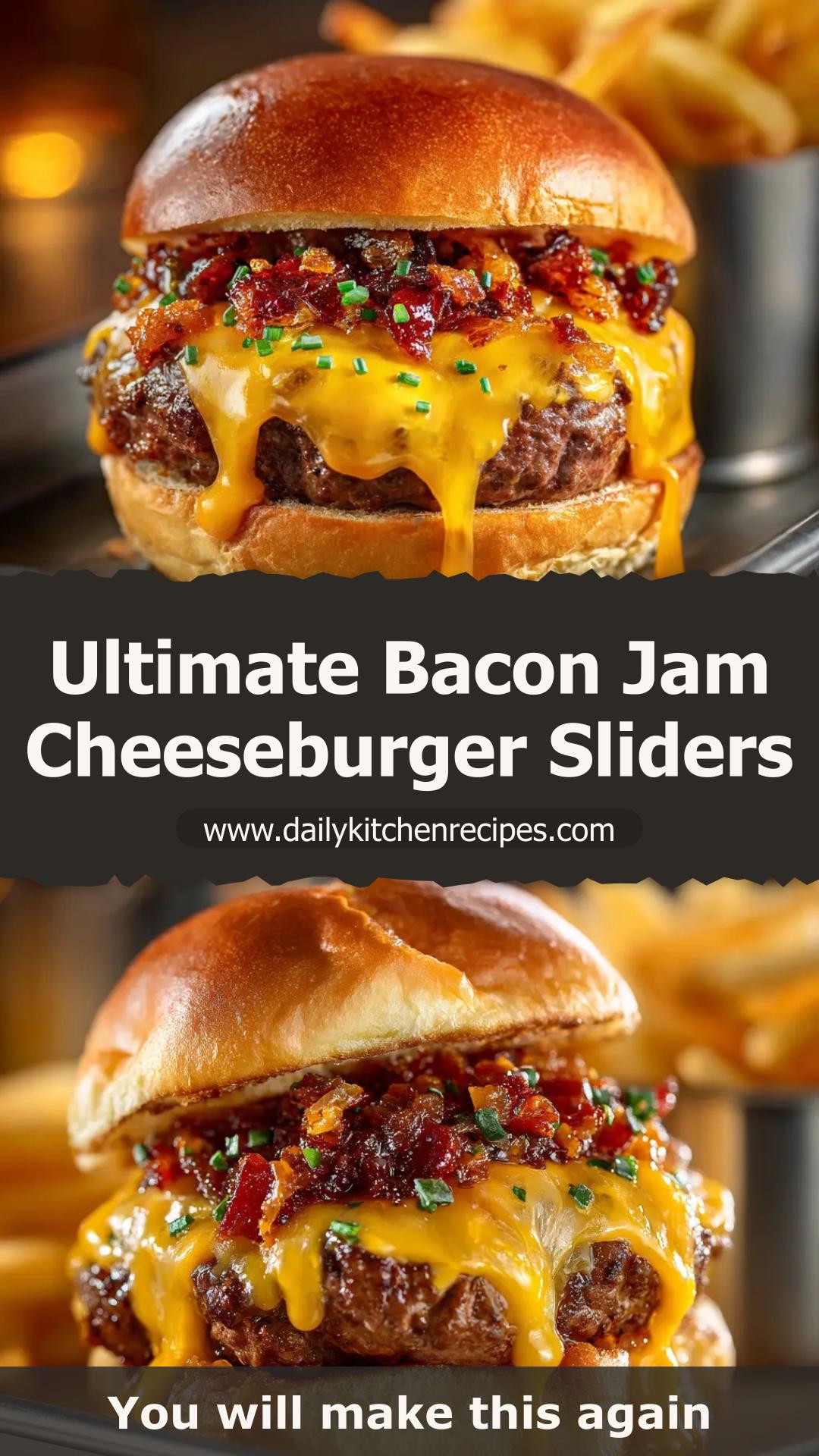 Bacon Jam Cheeseburger Sliders with Sharp Cheddar — pin 2