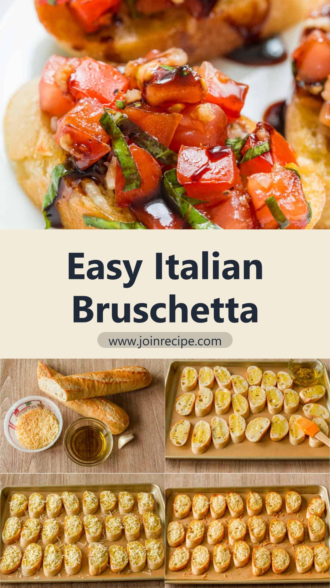 Classic Italian Bruschetta with Parmesan Toasts and Balsamic Glaze — pin 2