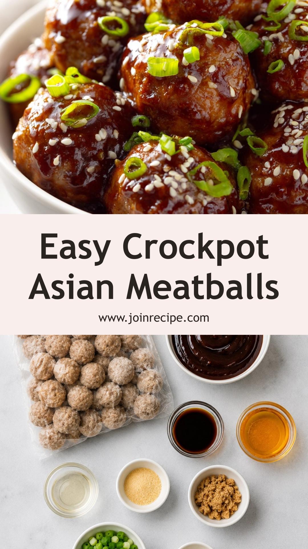 Crockpot Asian Meatballs with Sticky Hoisin-Soy Glaze — pin 2