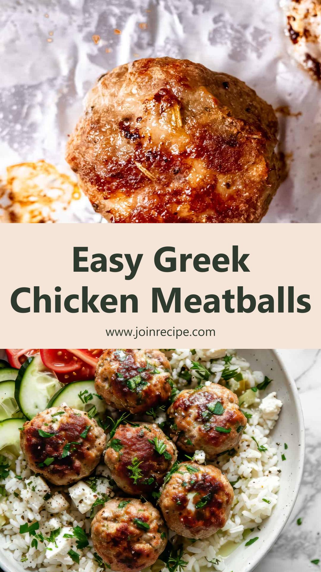 Greek Chicken Meatballs: Tender Meatballs with Feta and Fresh Herbs — pin 3