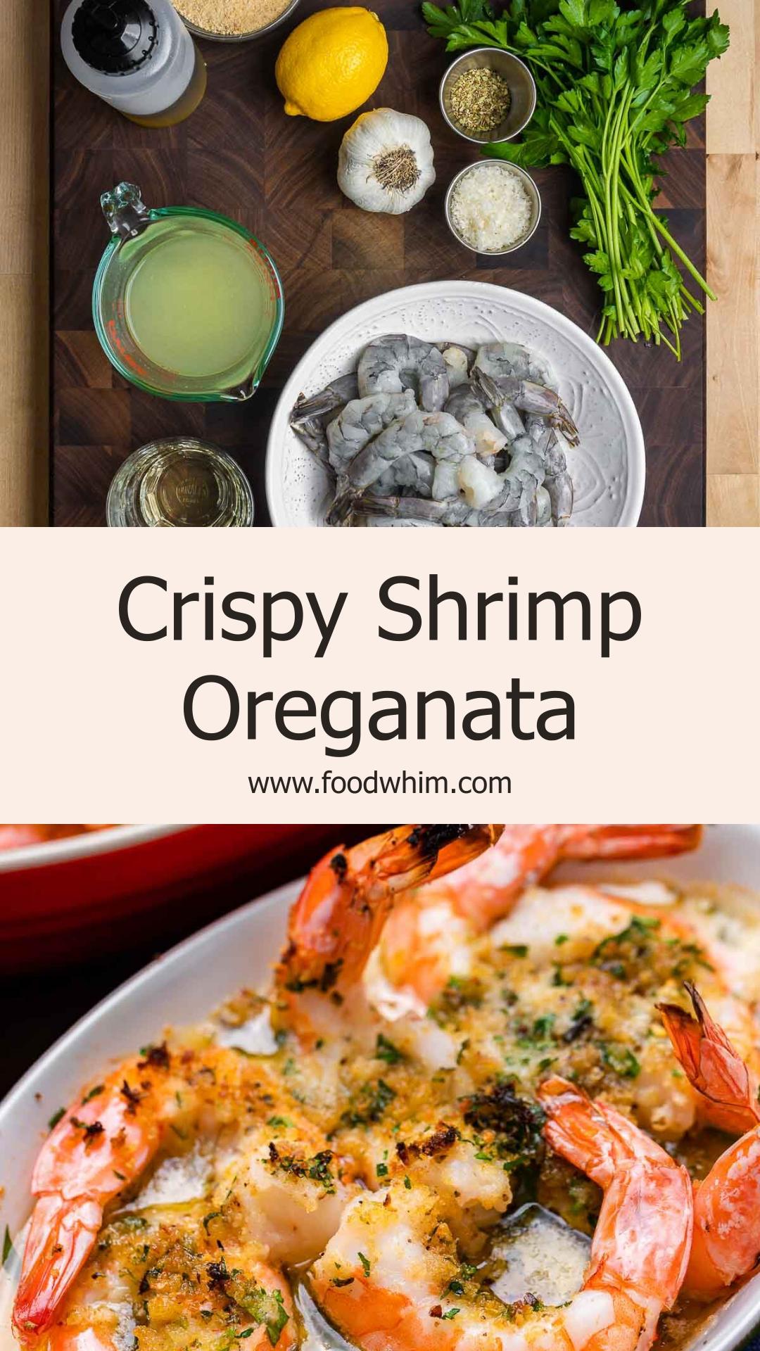Shrimp Oreganata with Garlicky Breadcrumbs and White Wine Butter Sauce — pin 1