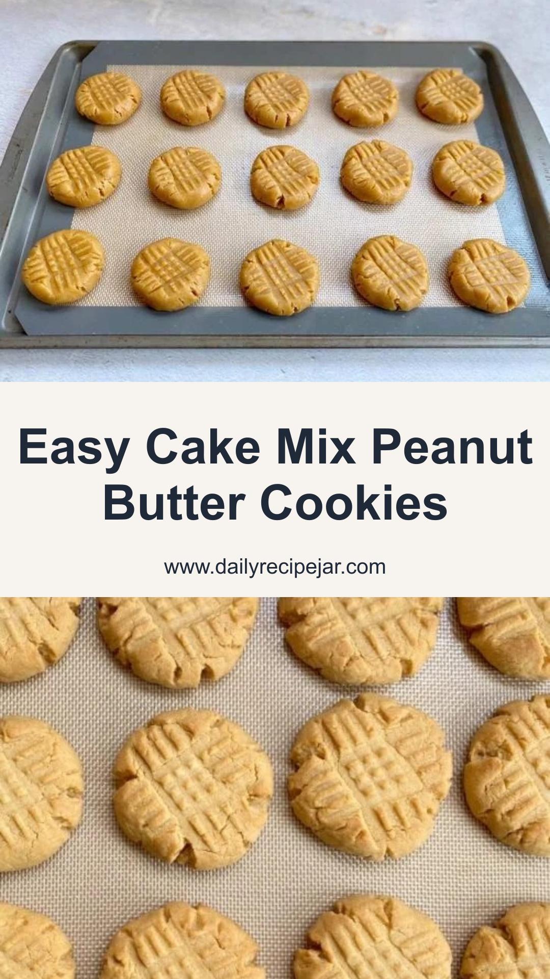 Cake Mix Peanut Butter Cookies With Crisp Edges and Chewy Centers — pin 1