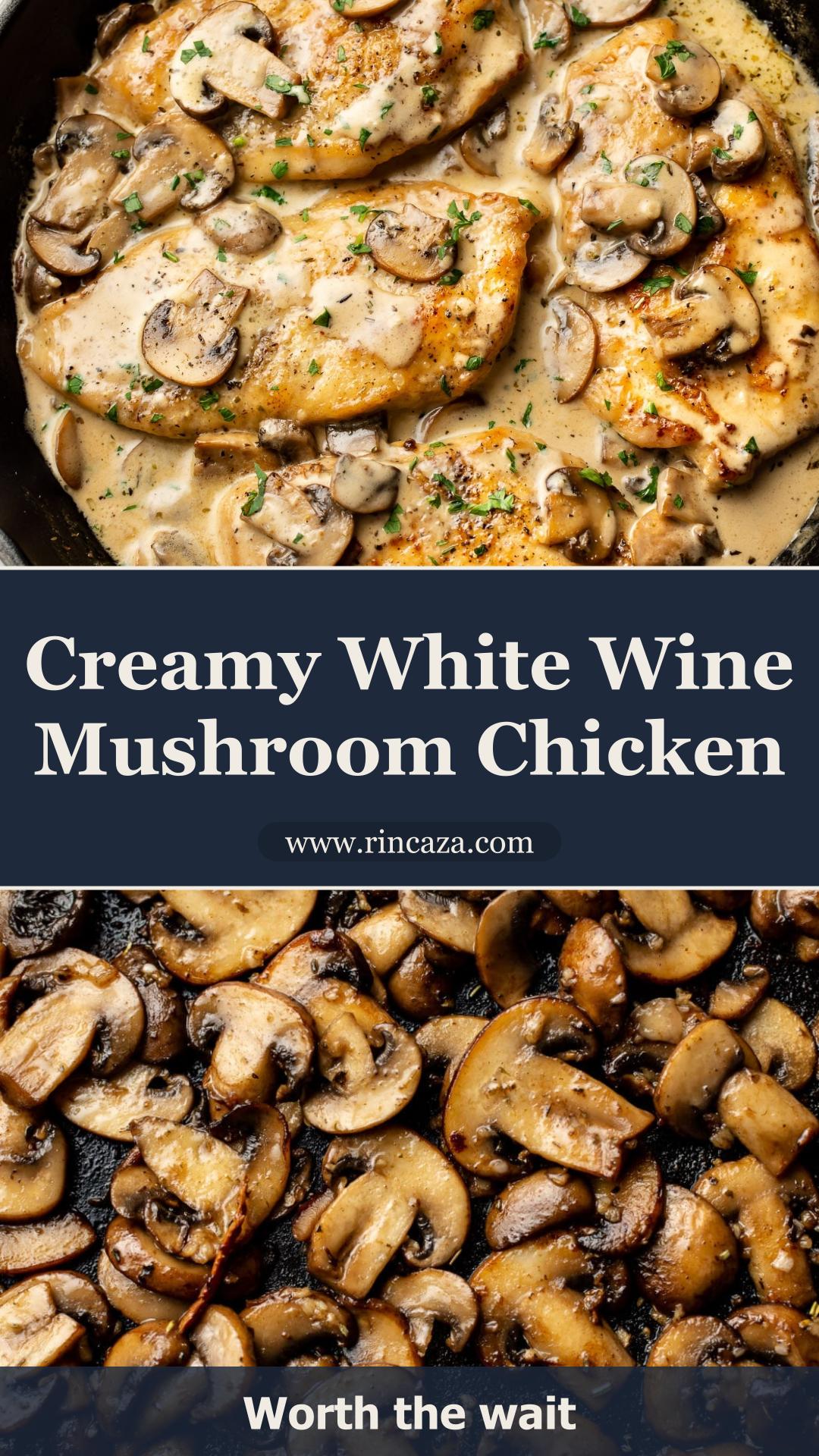 Creamy White Wine Mushroom Chicken with Buttery Pan Sauce — pin 3