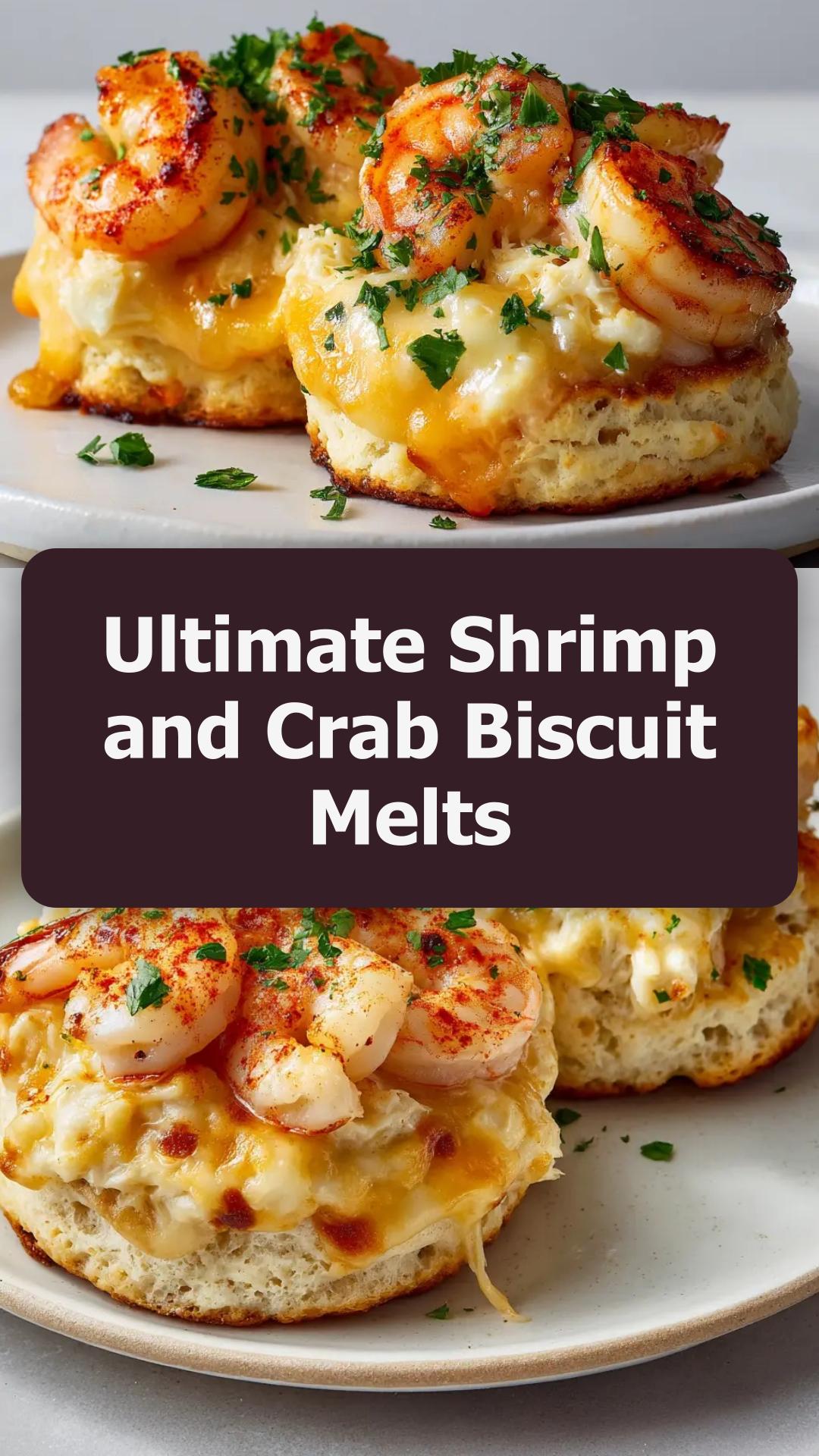 Shrimp and Crab Biscuit Melts with Mozzarella and Cheddar — pin 1