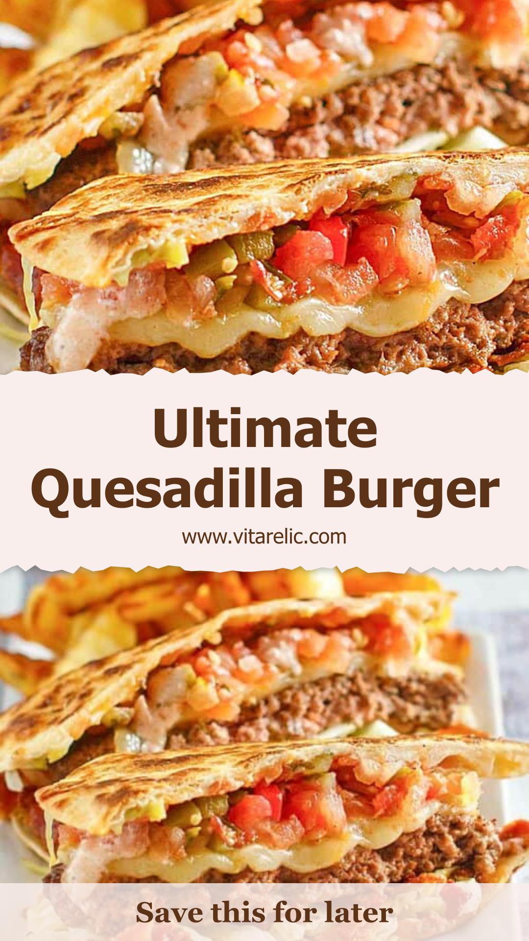 Copycat Applebee's Quesadilla Burger with Mexi-Ranch Sauce — pin 1