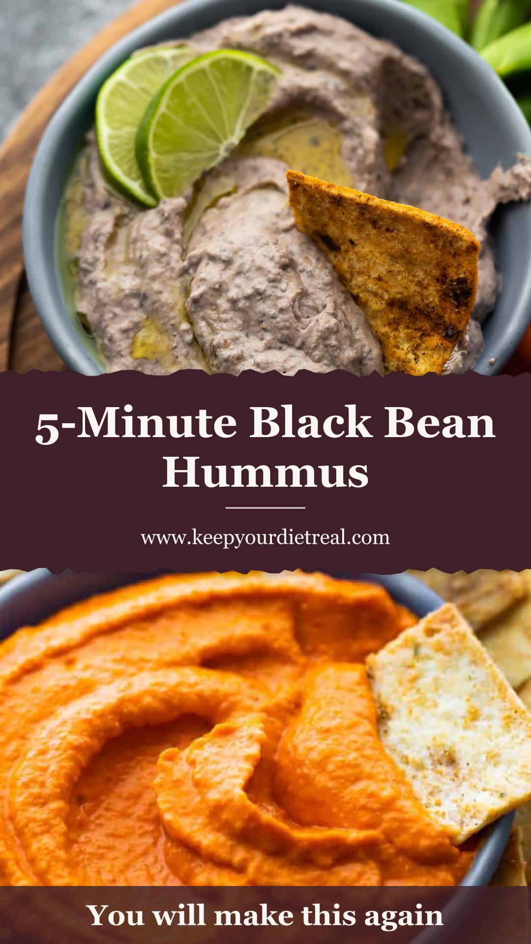 Black Bean Hummus with Lime and Tahini — pin 1