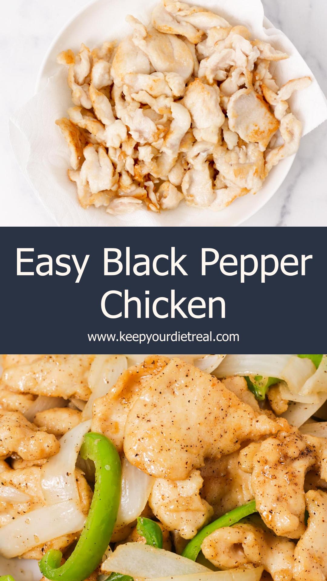 Black Pepper Chicken with Tender Chicken Breast and Crisp Bell Peppers — pin 1