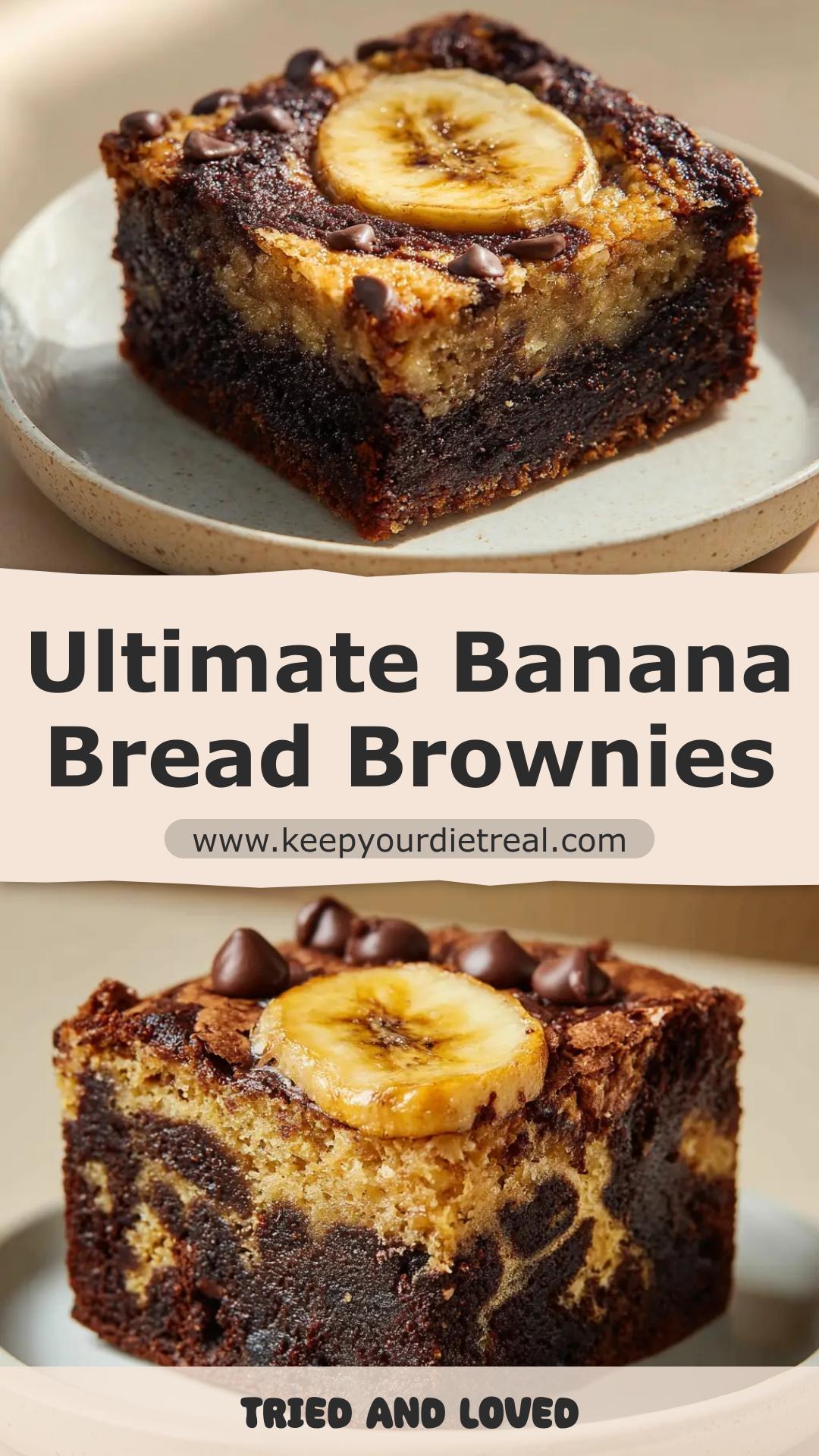 Banana Bread Brownies: Marbled Chocolate Dessert — pin 1