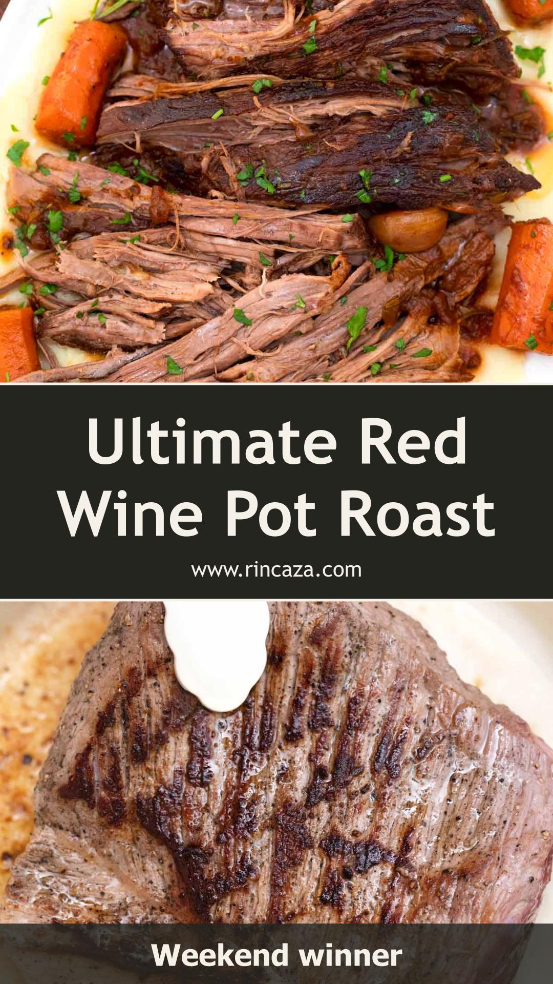 Red Wine Pot Roast with Rich Tangy Gravy and Tender Carrots — pin 2
