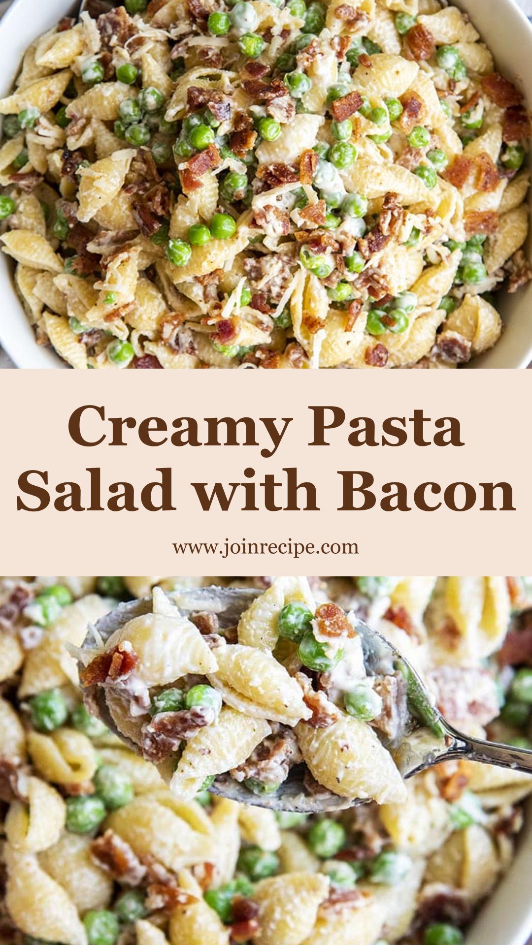 Creamy Pasta Salad: A Hearty Side with Bacon and Peas — pin 3