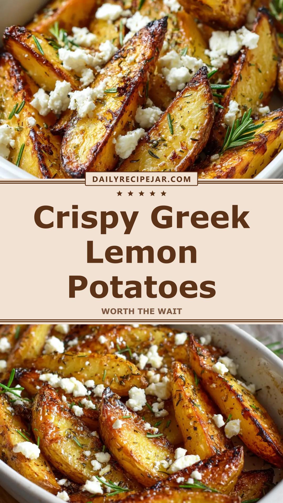 Crispy Greek Lemon Potatoes With Feta and Rosemary — pin 1