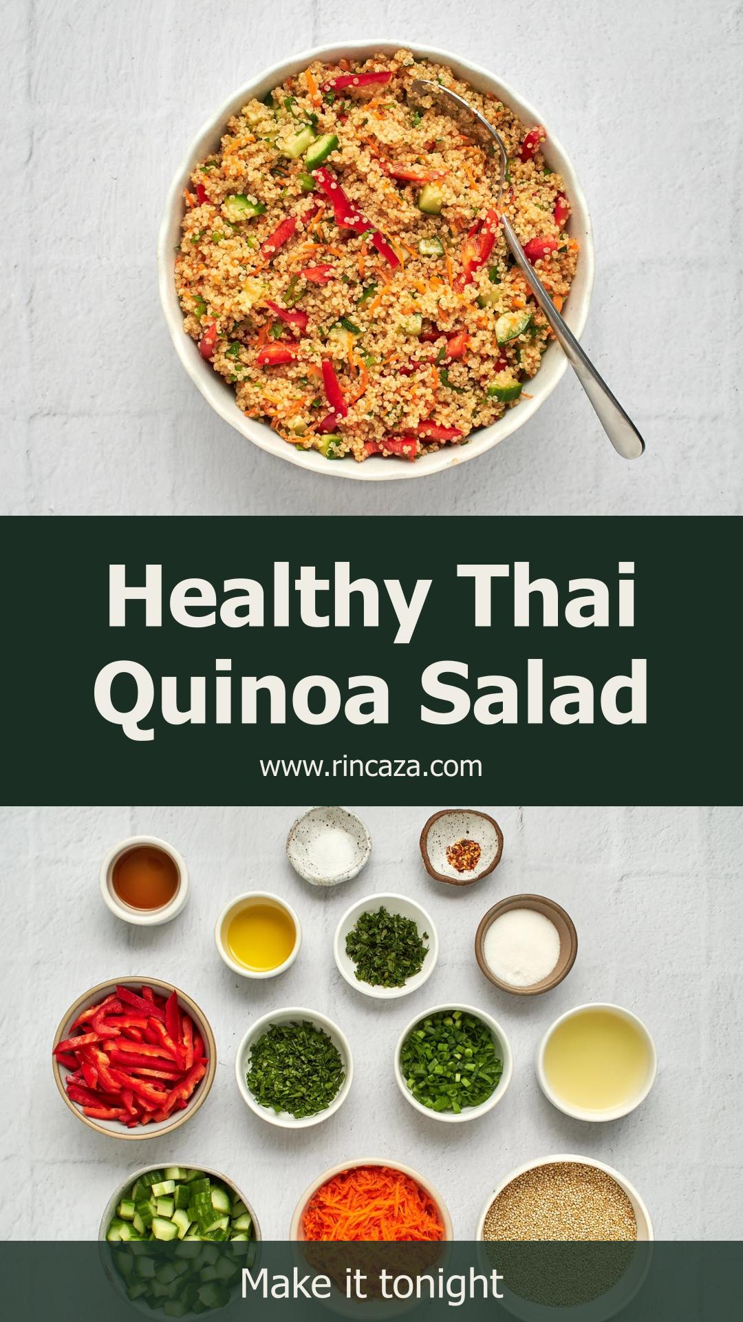 Thai Quinoa Salad with Fresh Herbs and Lime Vinaigrette — pin 1