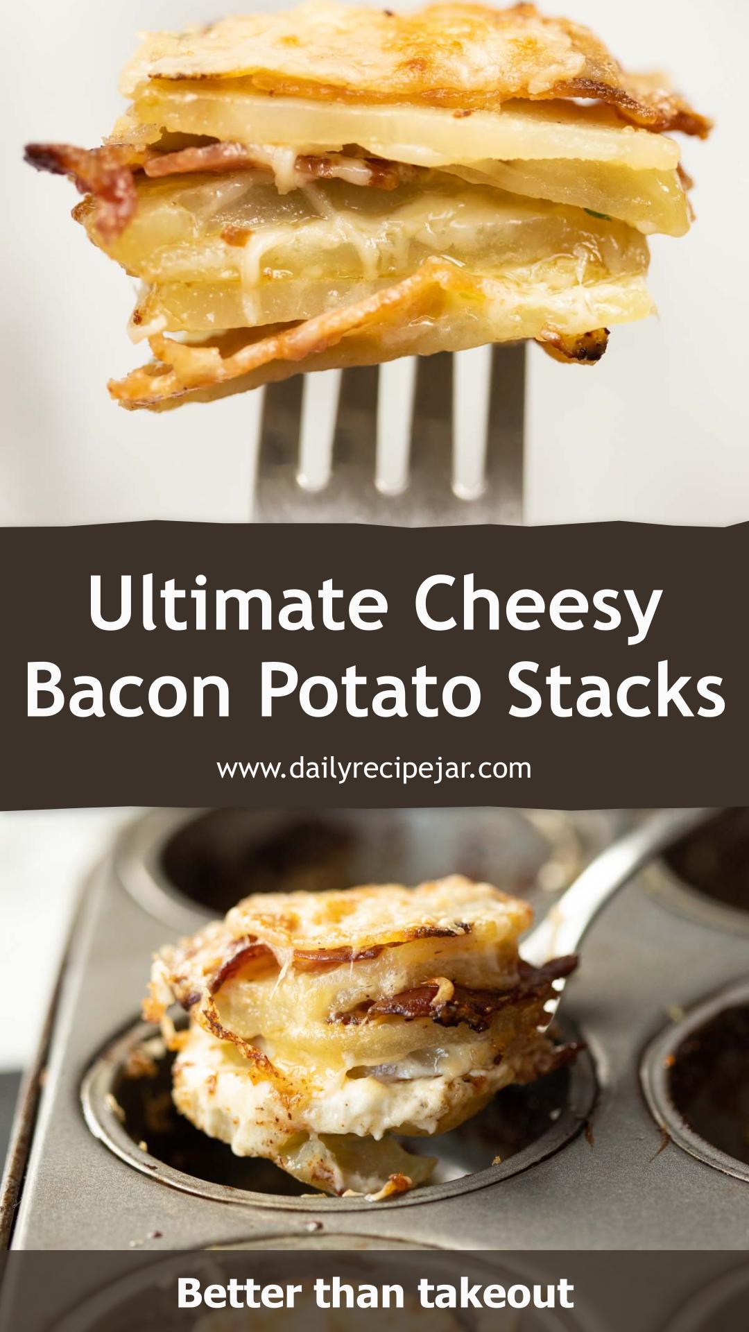 Cheesy Bacon Potato Stacks with Gruyere — pin 1