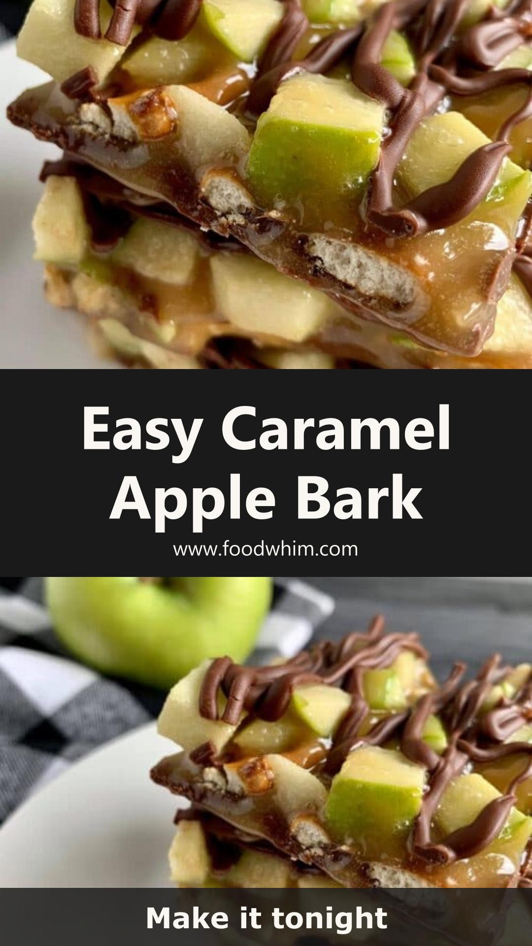 Caramel Apple Bark With Crisp Green Apple and Salty Pretzels — pin 2
