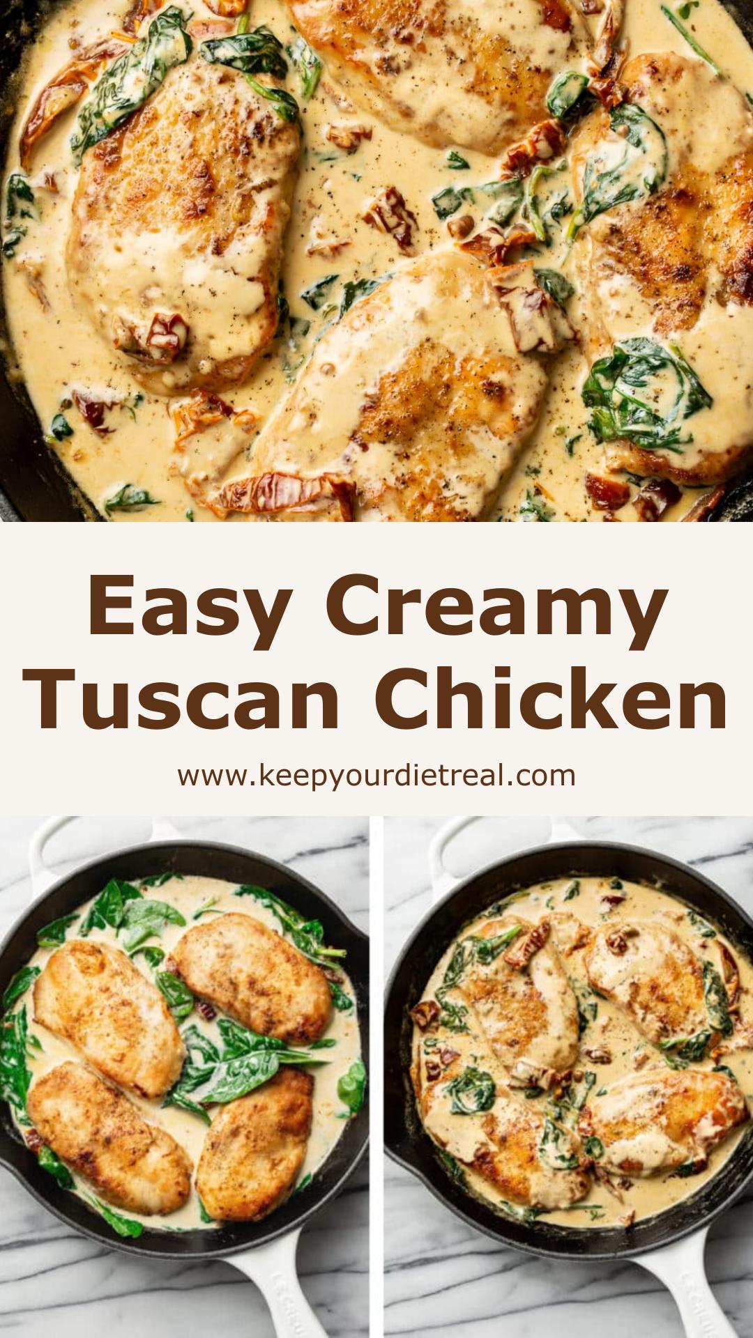 Creamy Tuscan Chicken with Sun-Dried Tomatoes and Spinach — pin 4