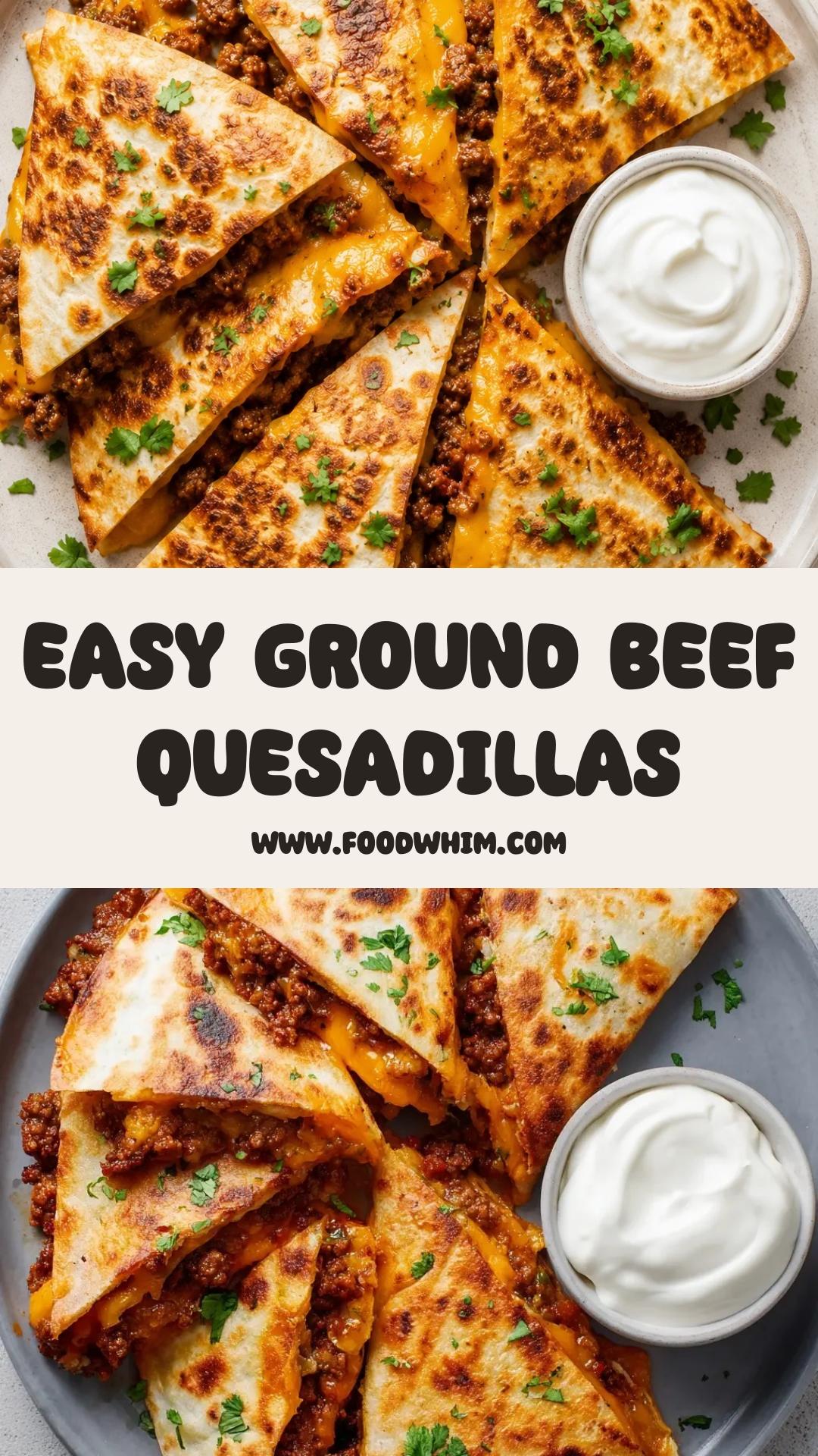 Ground Beef Quesadillas with Crispy Golden-Brown Tortillas — pin 2